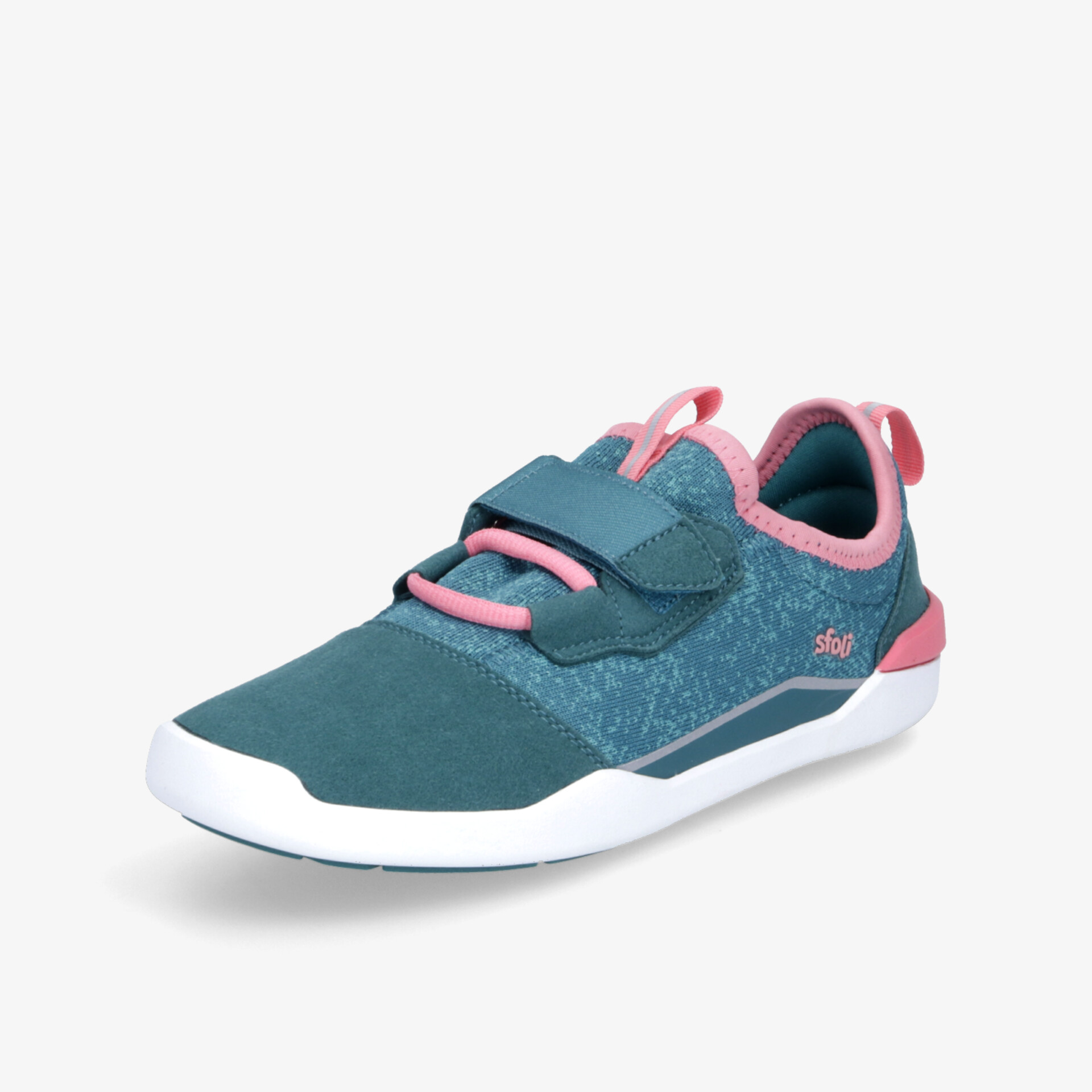 Moderner sportlicher Schuh in Blau mit praktischem Klettverschluss und flexibler, rutschfester Sohle