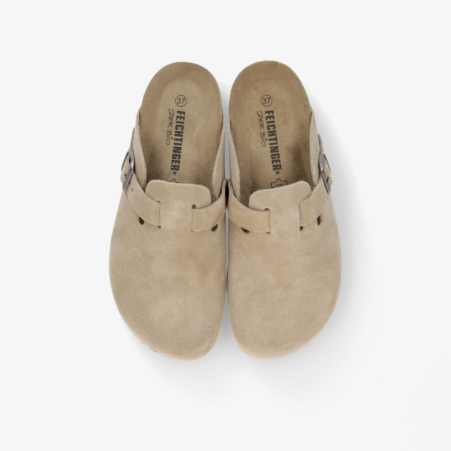 Beige Pantoletten aus weichem Material mit rutschfester Sohle und komfortabler Passform, ideal für entspanntes Tragen