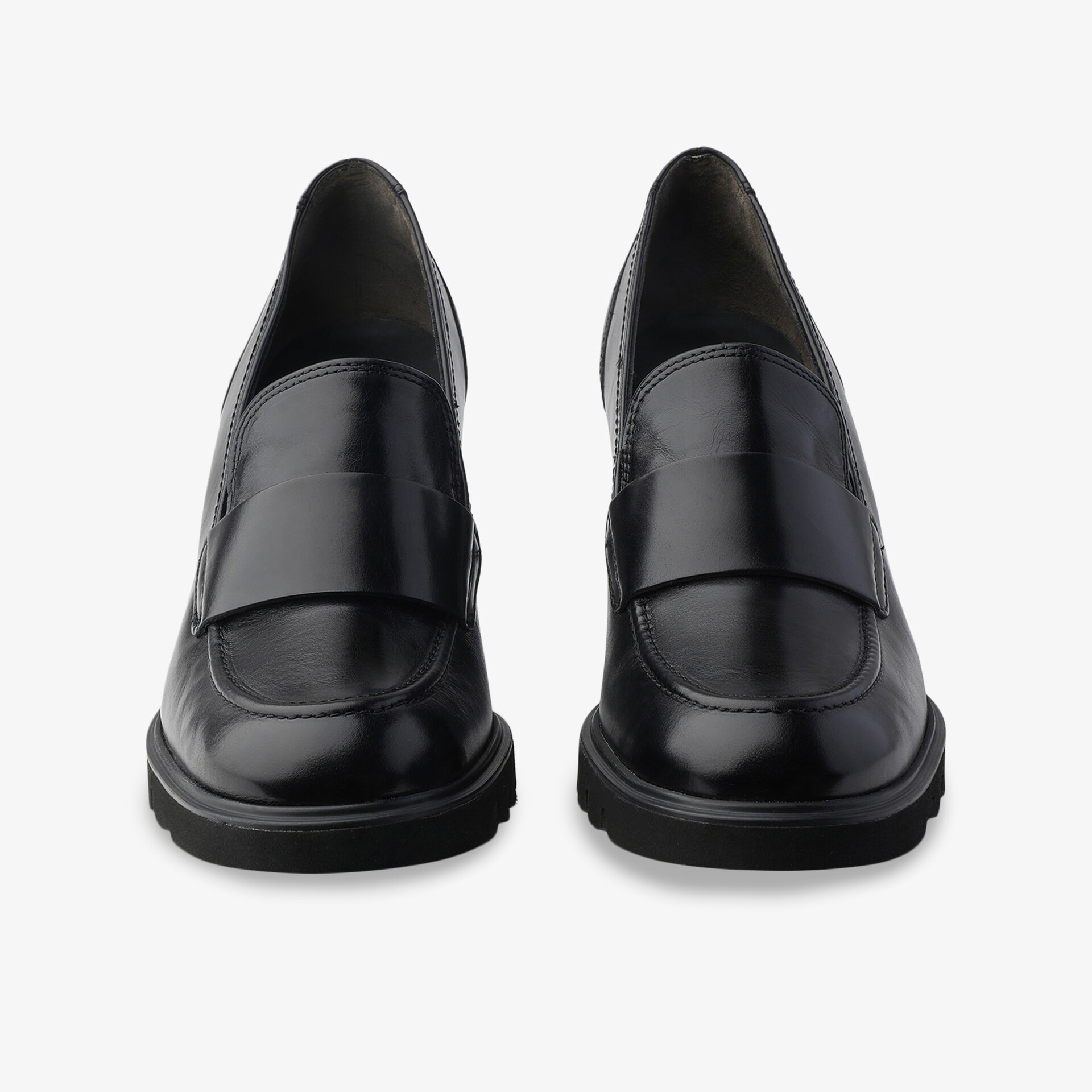 Stilvolle schwarze Lederloafer, klassisches Design, komfortable Passform, perfekte Wahl für formelle Anlässe.