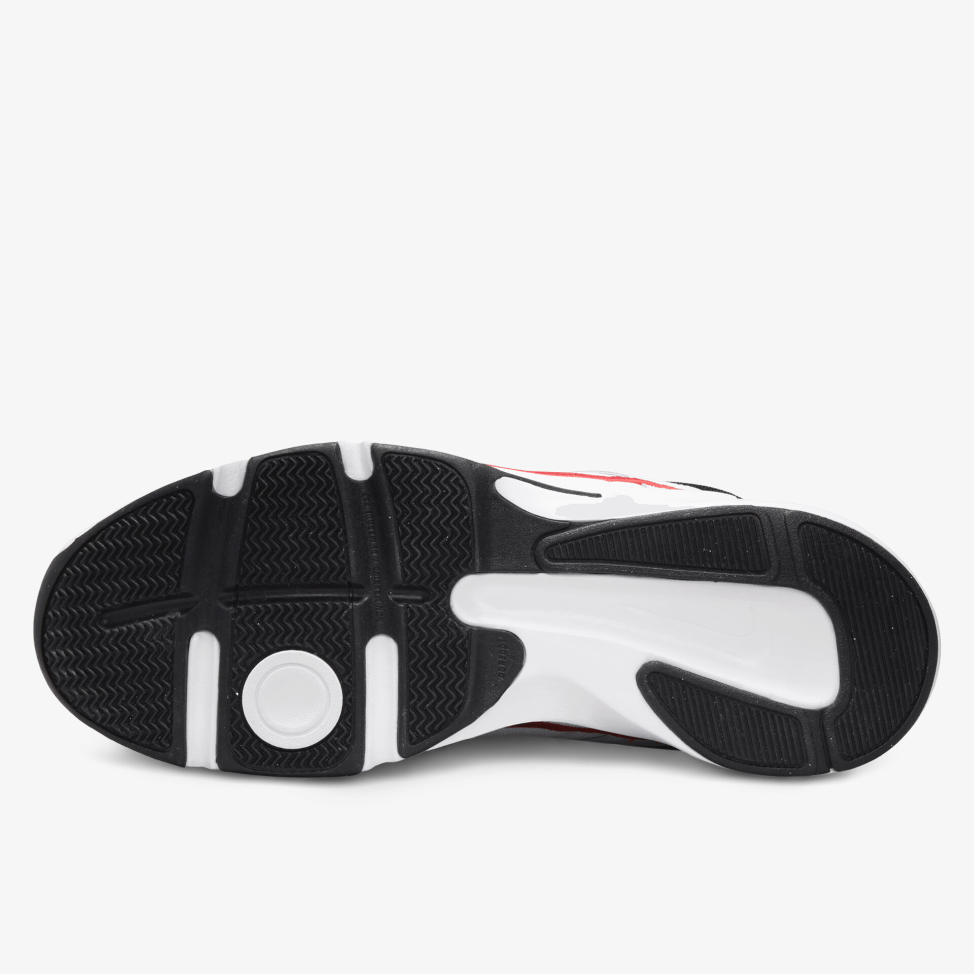 robuste schwarze und weiße Schuhsohle mit griffigem Profil für sicheren Halt und Komfort