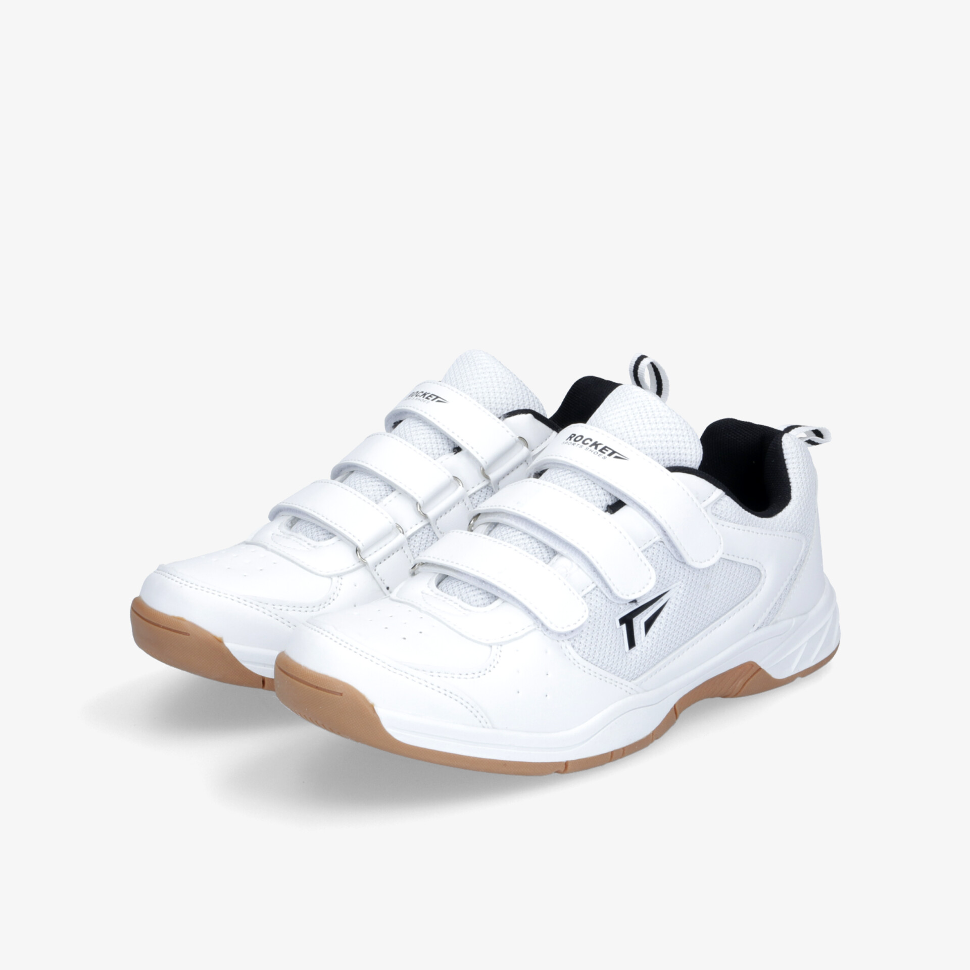 Stylische weiße Sneaker mit Klettverschluss und rutschfester Sohle für optimalen Tragekomfort