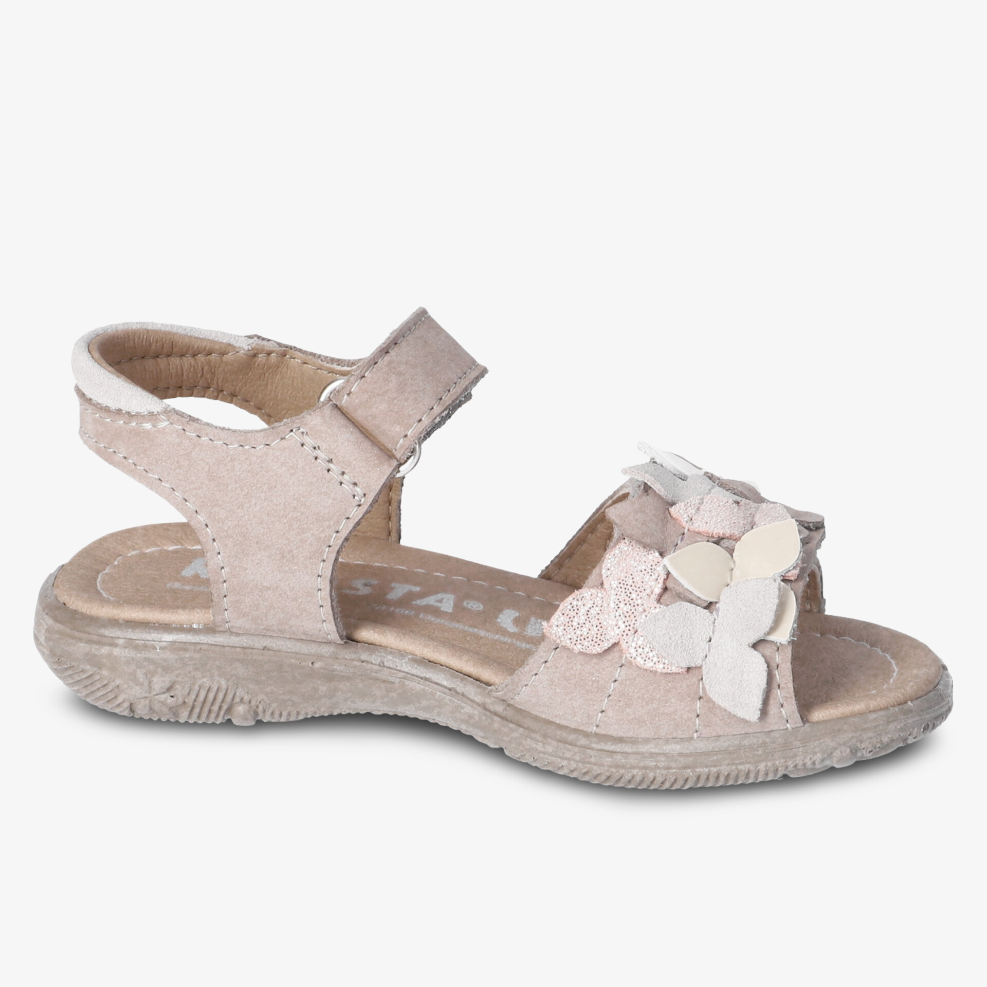 Bequeme Ledersandale mit floralem Design und verstellbarem Klettverschluss für optimalen Halt und Komfort