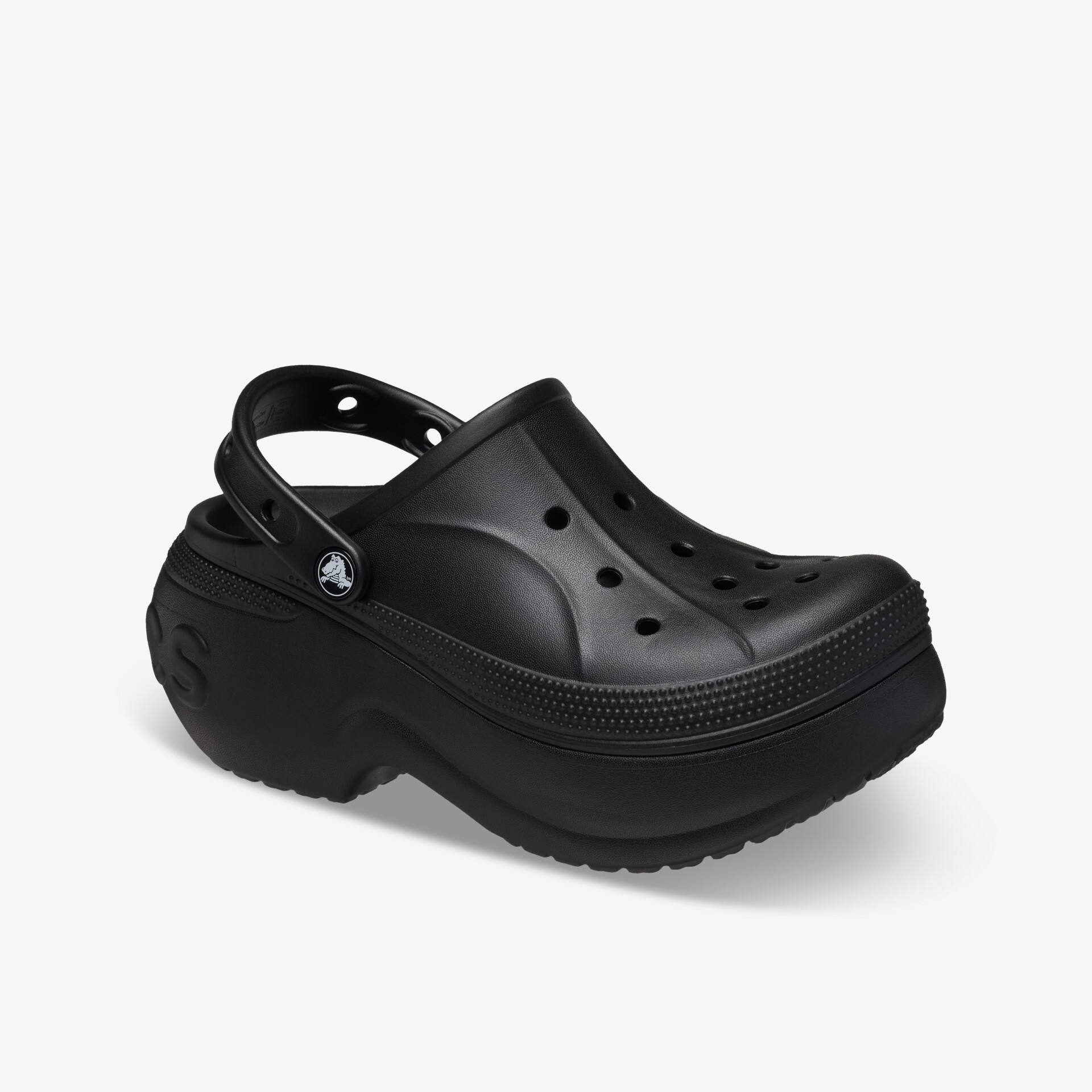 Schwarzer komfortabler Schlupfclog mit dicker Sohle, rutschfest und atmungsaktiv für den vielseitigen Alltag