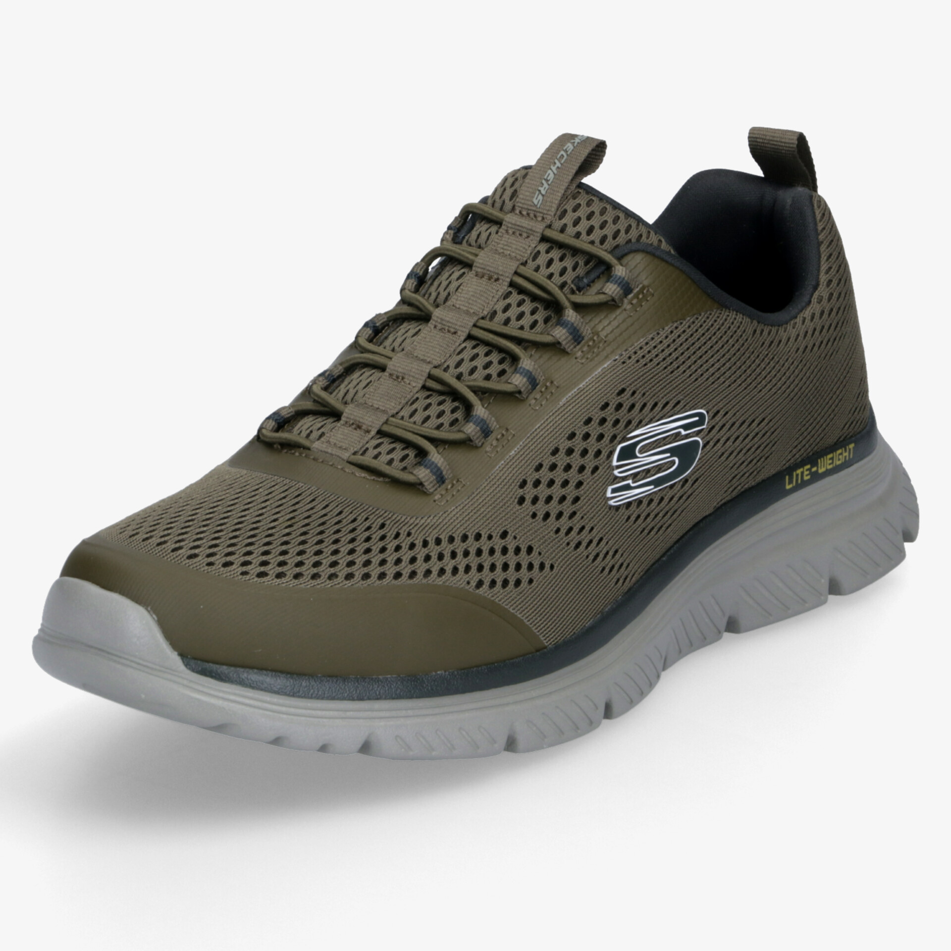 Leichter, atmungsaktiver Freizeit-Schuh in Oliv mit sportlichem Design und rutschfester Sohle