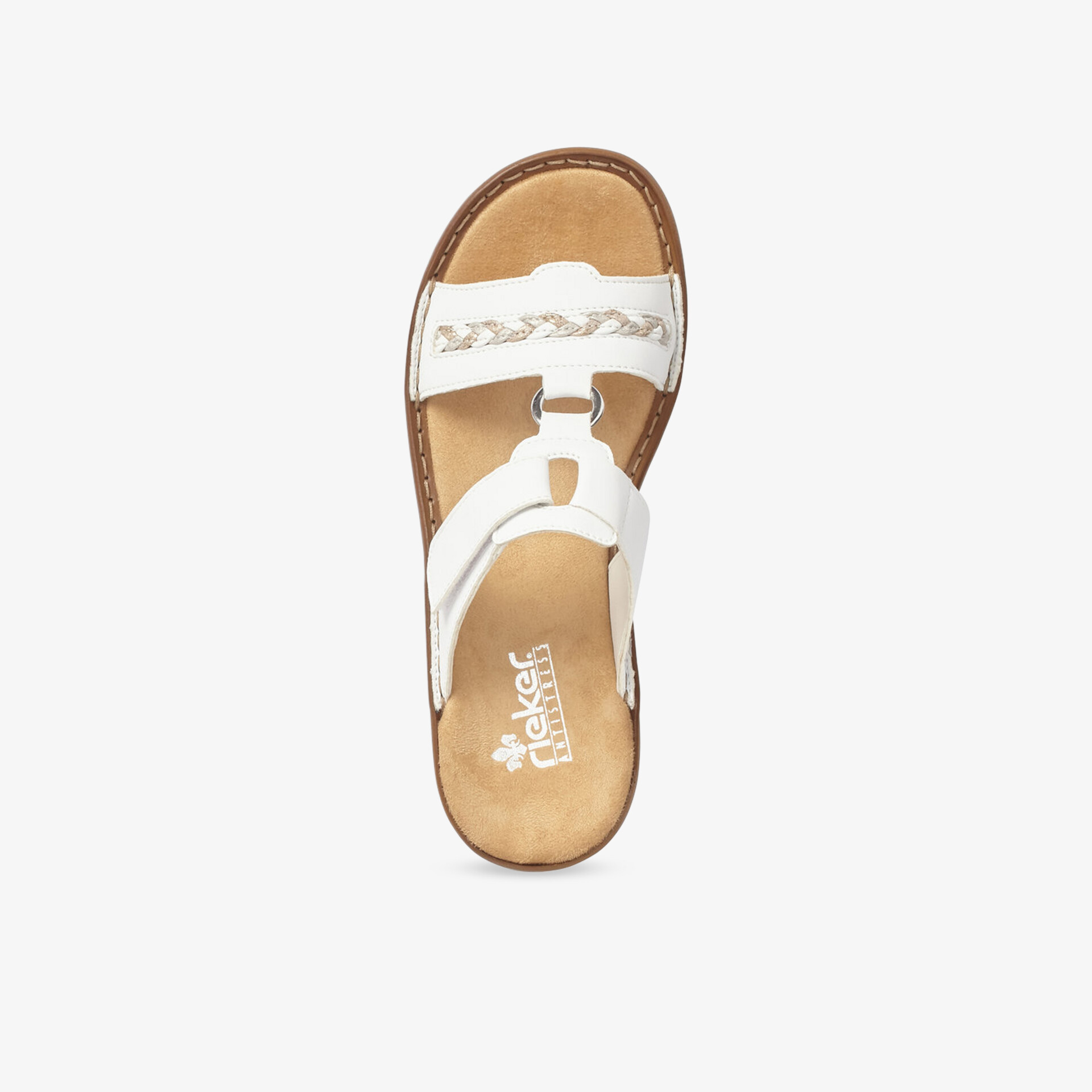 Weiße Sandale mit verstellbarem Riemen und bequemem Fußbett ideal für luftigen Tragekomfort im Sommer