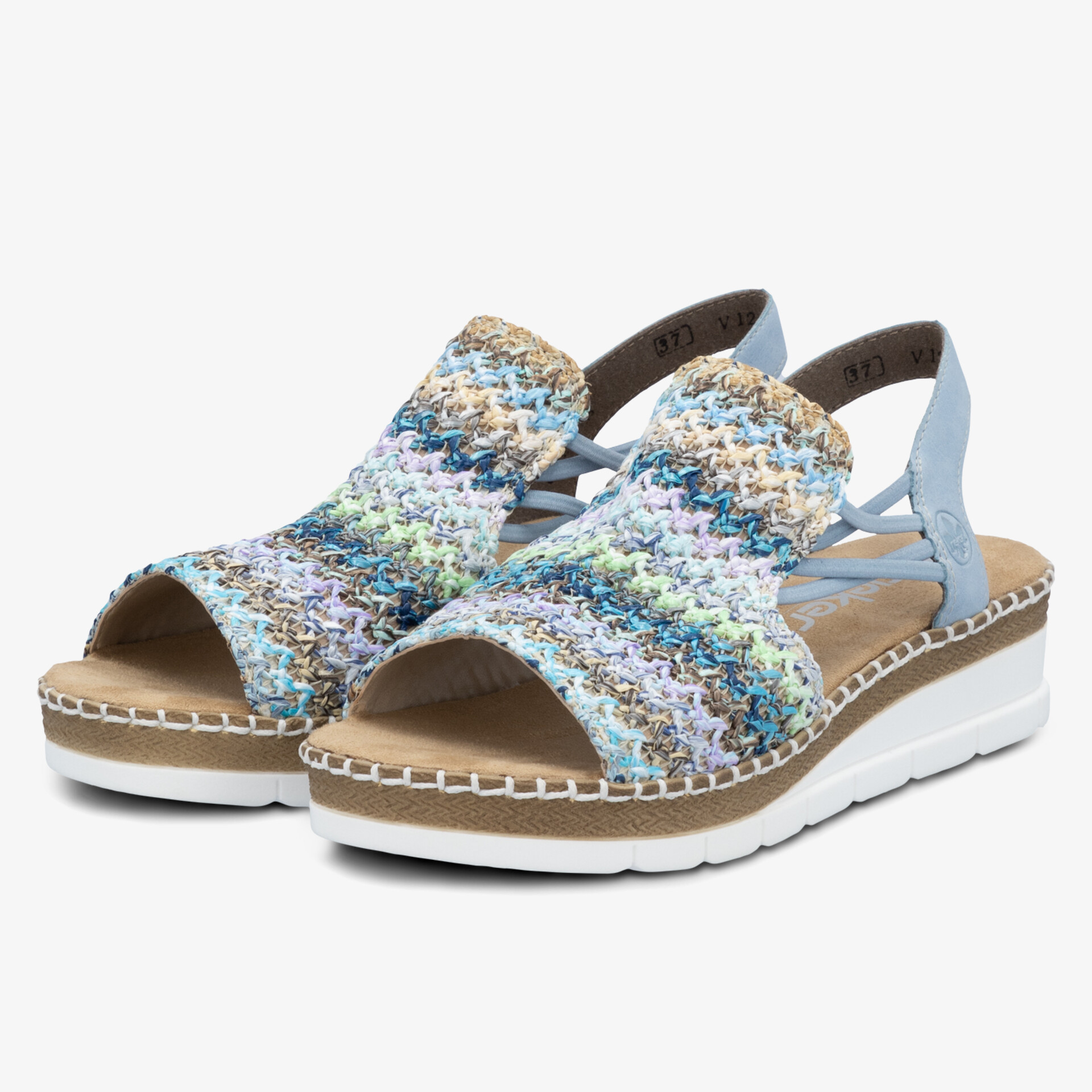 Mehrfarbige Sandalen mit elastischem Obermaterial und bequemer, leichter Sohle, modisch und offen