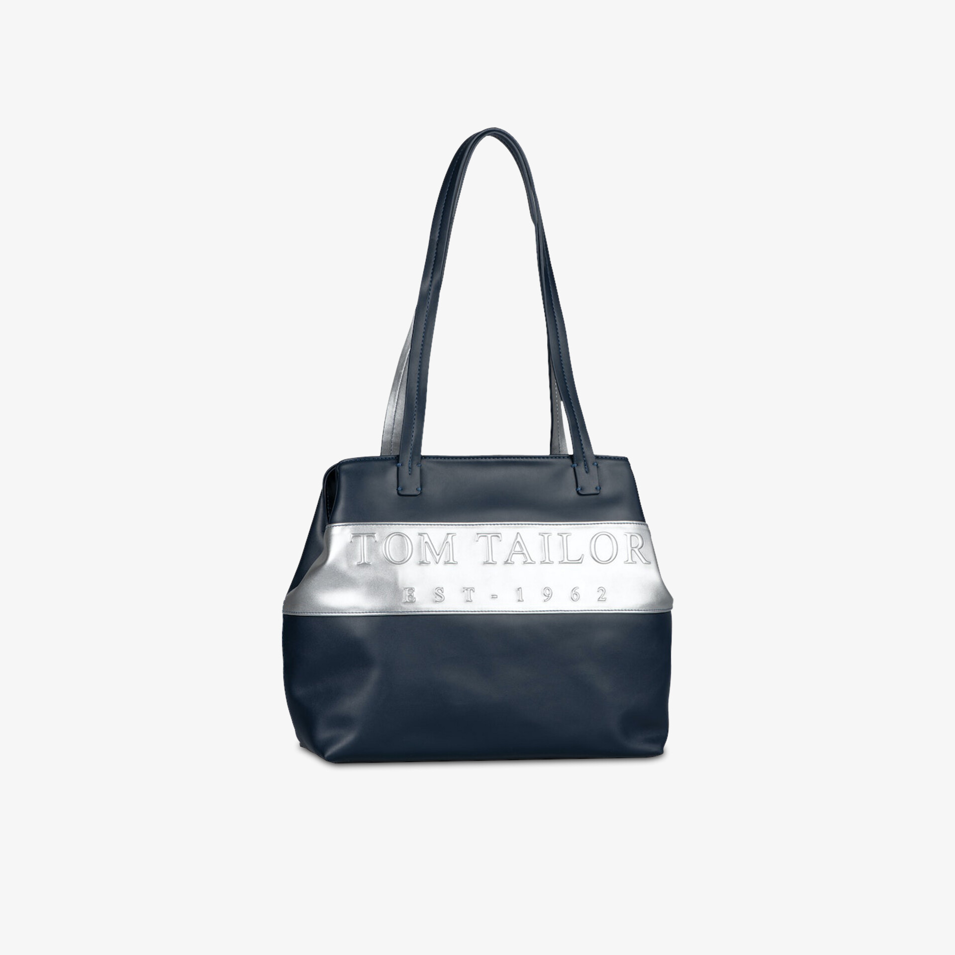 Elegante schwarze Handtasche mit Markenlogo und geräumigem Innenraum. Perfekt für jeden Anlass.