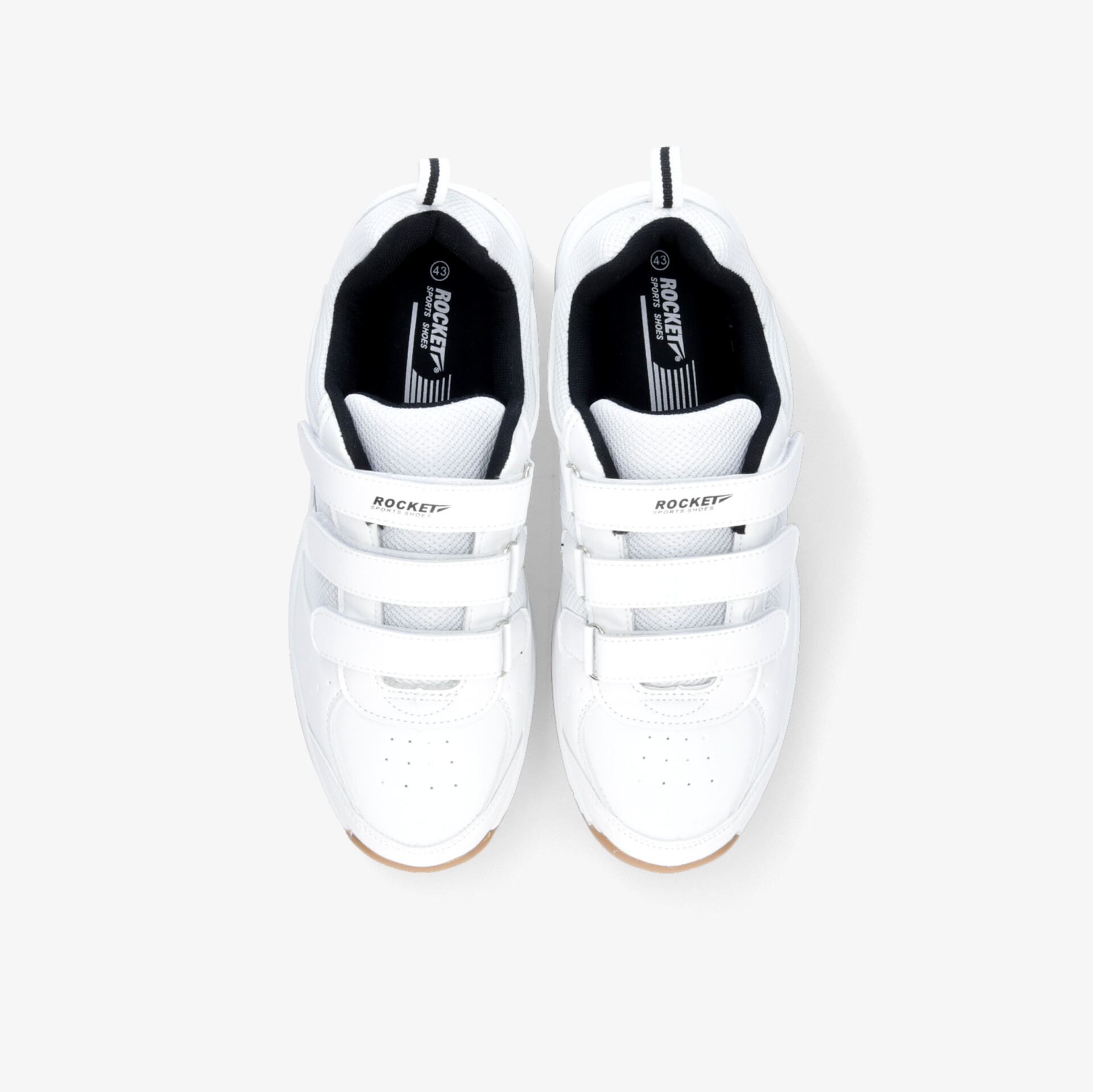 Modische weiße Sneaker mit Klettverschluss, ideal für Komfort und Stil im Alltag. Hochwertige Lederoptik.