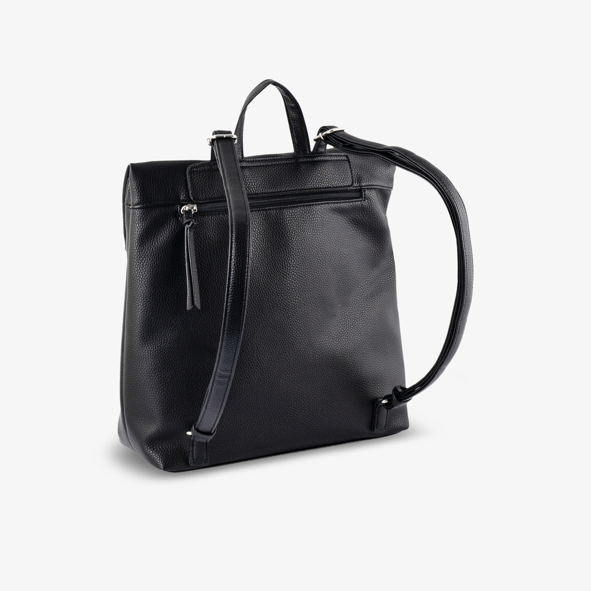 Eleganter schwarzer Lederrucksack mit praktischem Design und stilvollen Details für den täglichen Gebrauch.