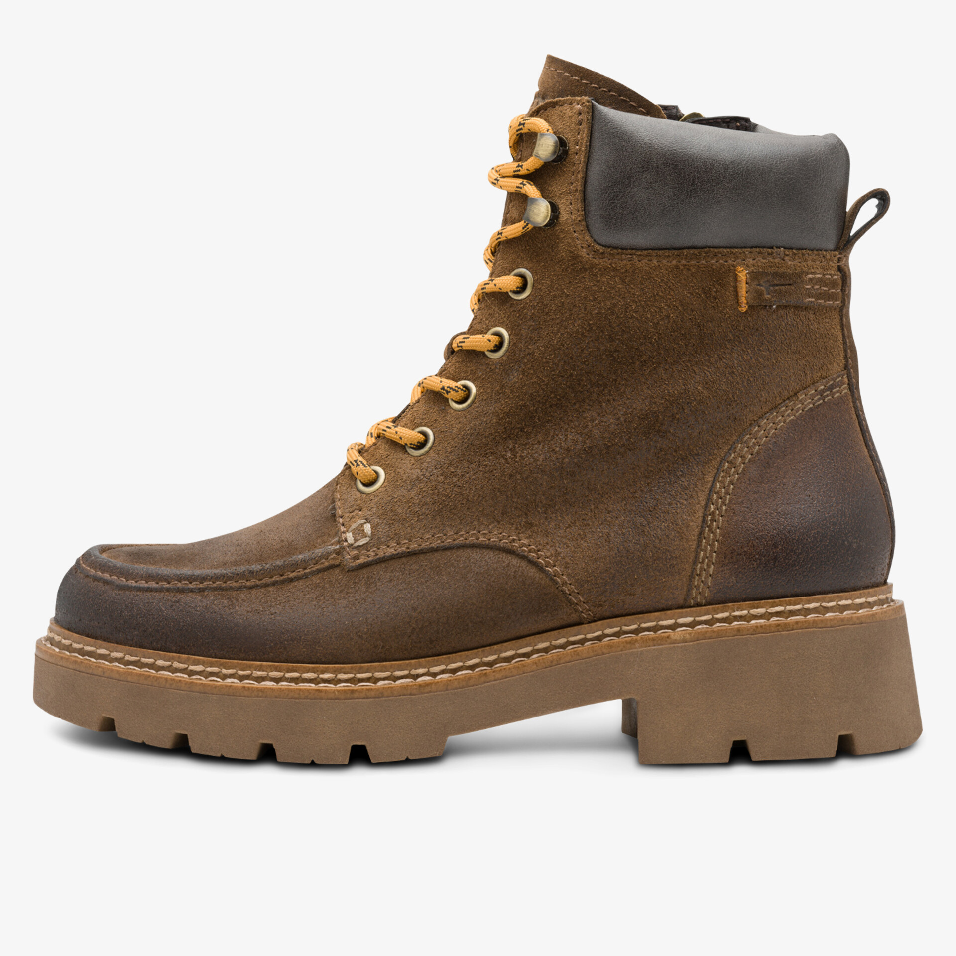 Robuster brauner Schnürstiefel mit gepolstertem Schaft und rutschfester Profilsohle für optimalen Halt