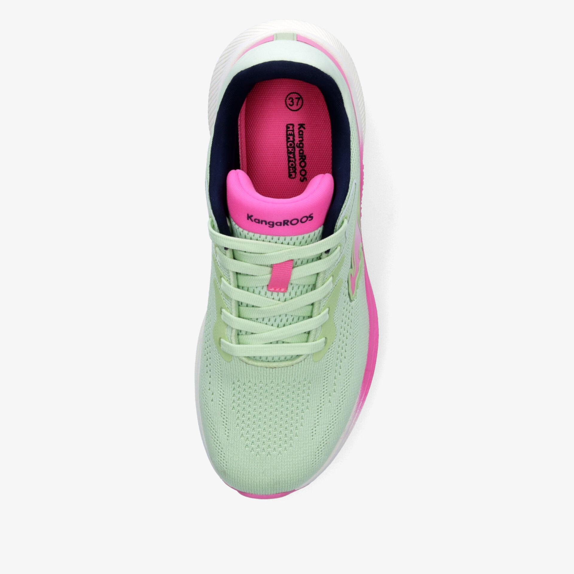 Leichter, atmungsaktiver Sportschuh in Mintgrün mit pinken Akzenten, komfortable Passform, flexible Sohle