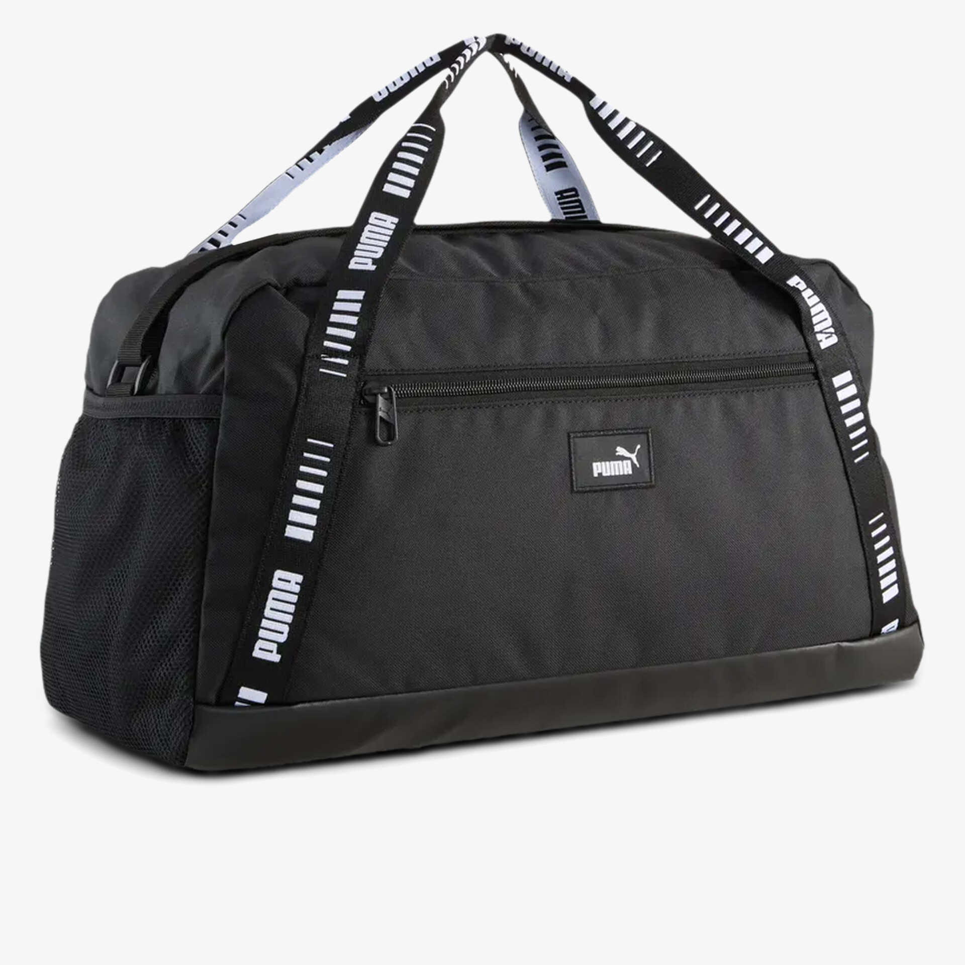 Sportliche, schwarze Reisetasche mit PUMA Logo, robustem Material und praktischen Tragegriffen