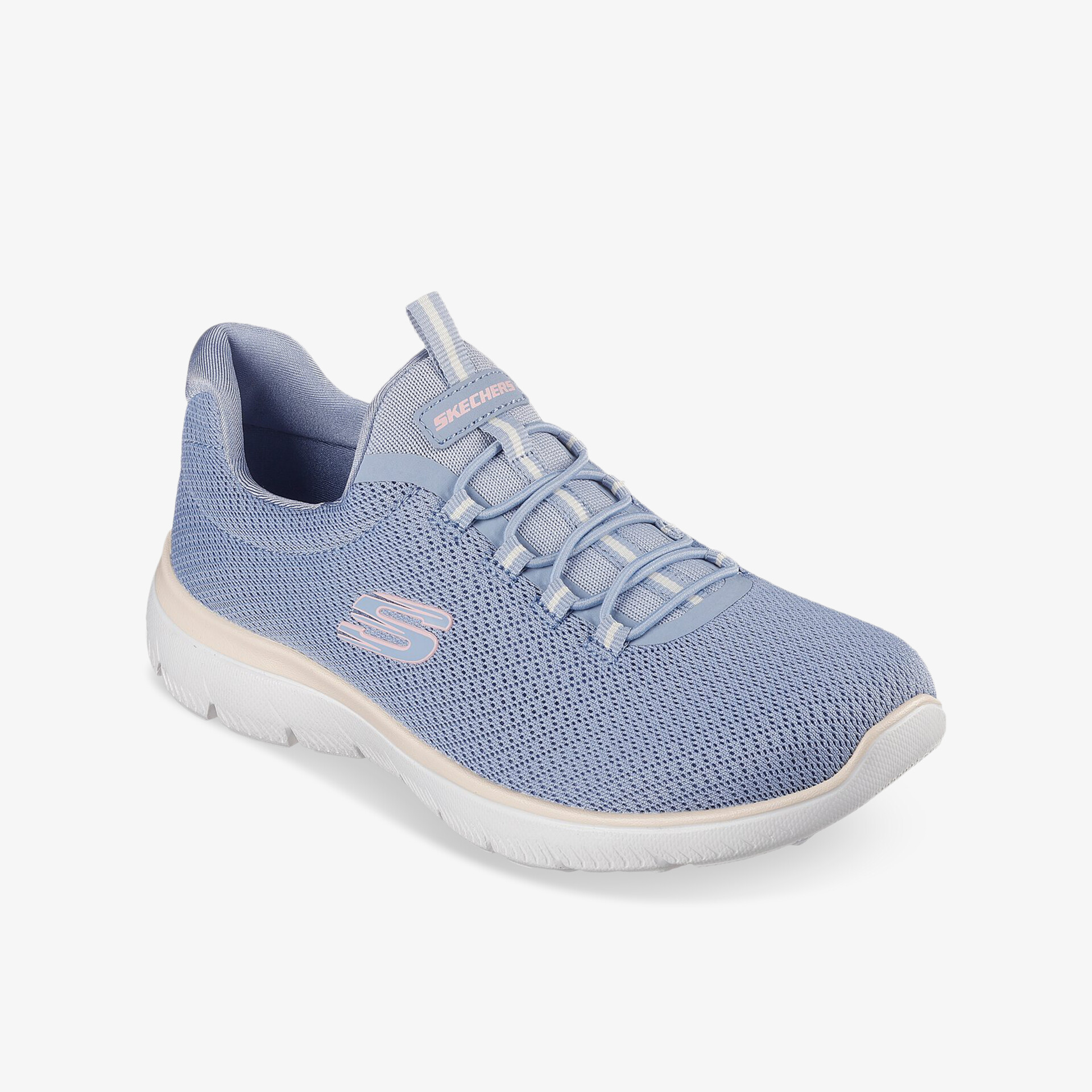 Leichter hellblauer Sneaker mit atmungsaktivem Material und flexibler, rutschfester Sohle, ideal für sportliche Aktivitäten