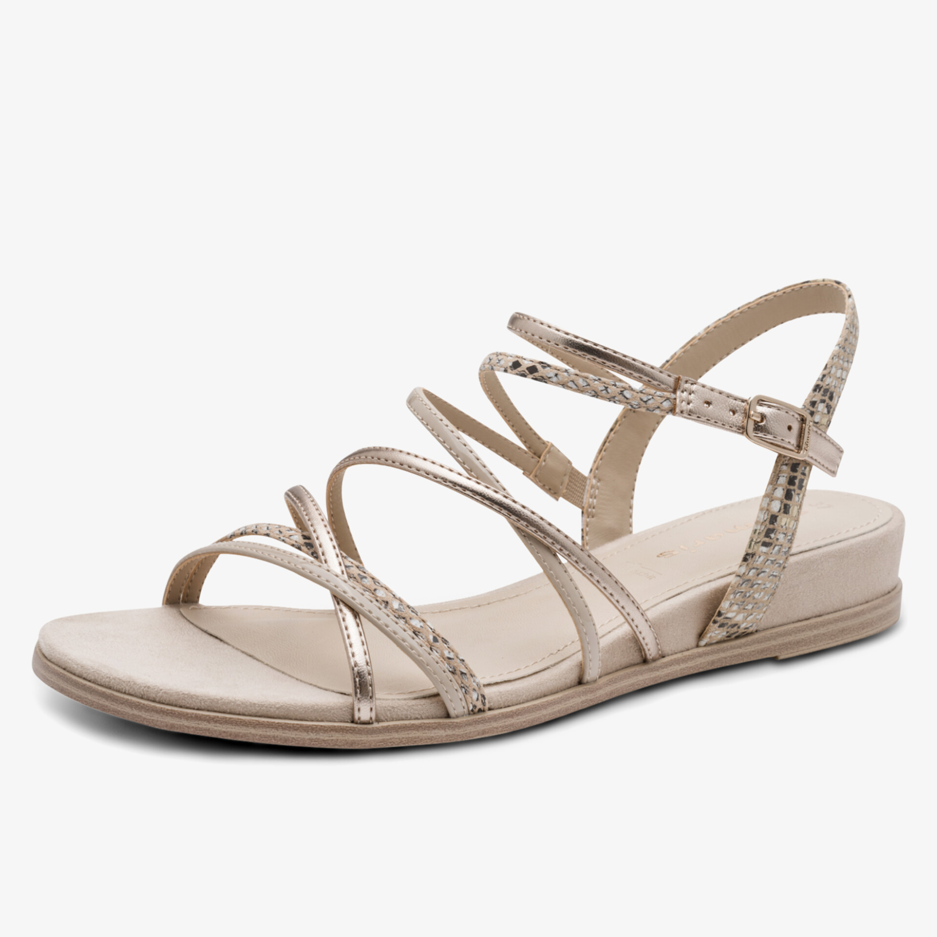 Elegante Sandaletten mit Schnallenverschluss und bequemem Fußbett für stilvolle Auftritte.