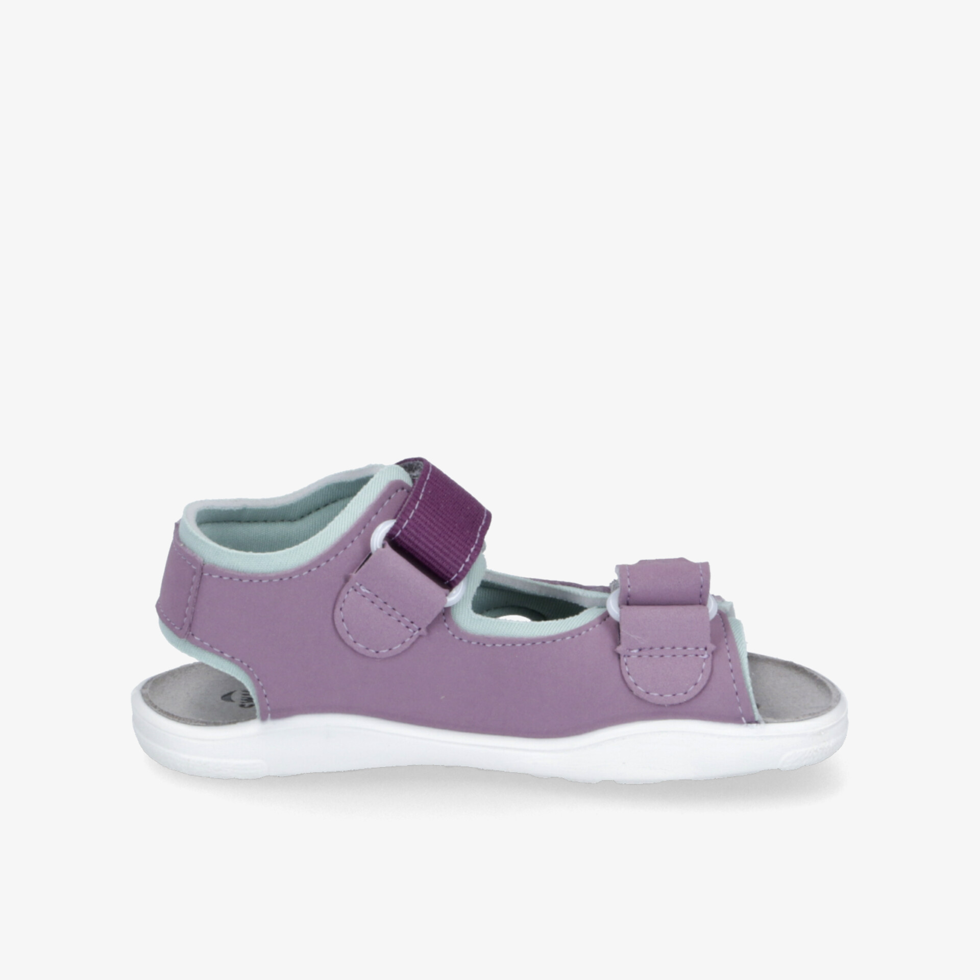 Leichte lila Sandale mit verstellbaren Klettverschlüssen und bequemen Polsterungen für optimalen Tragekomfort