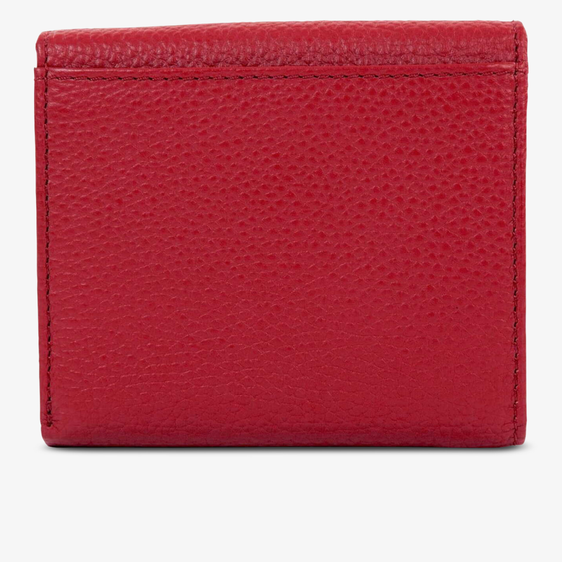 Kompakter roter Lederartikel mit feiner Struktur und elegantem, hochwertigem Design frontal zu sehen