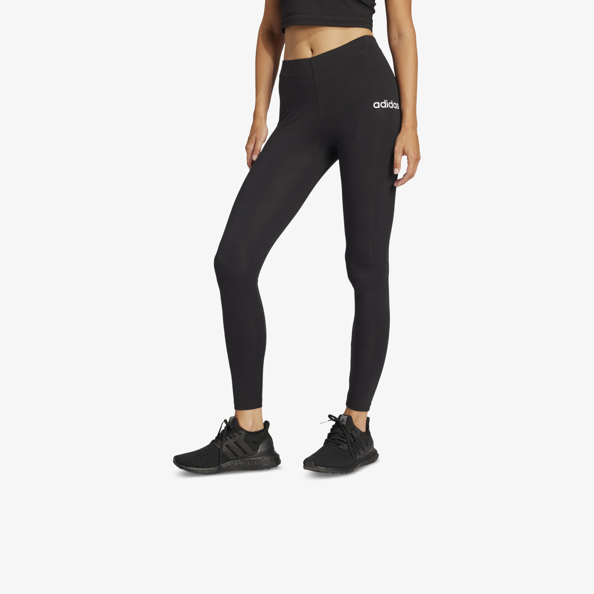 Schwarze Sportleggings mit hohem Bund und weichem, elastischem Material für optimale Bewegungsfreiheit