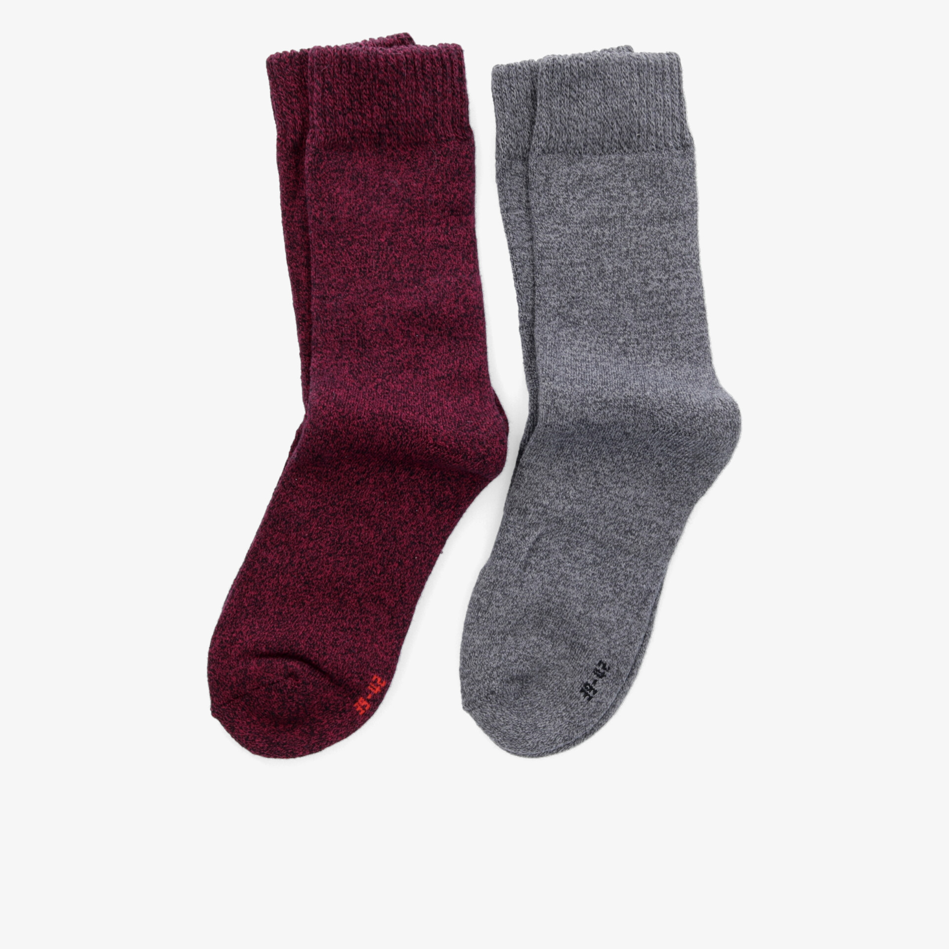 Weiche und warme Strümpfe in Grau und Burgunderrot, komfortabel und dehnbar für angenehmes Tragegefühl