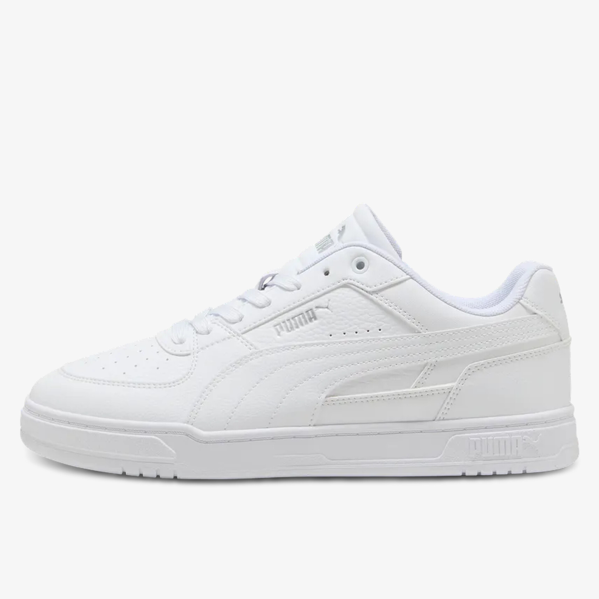Weißer Puma Sneaker seitliche Ansicht, sportlich und bequem, ideal für Alltag und Freizeit