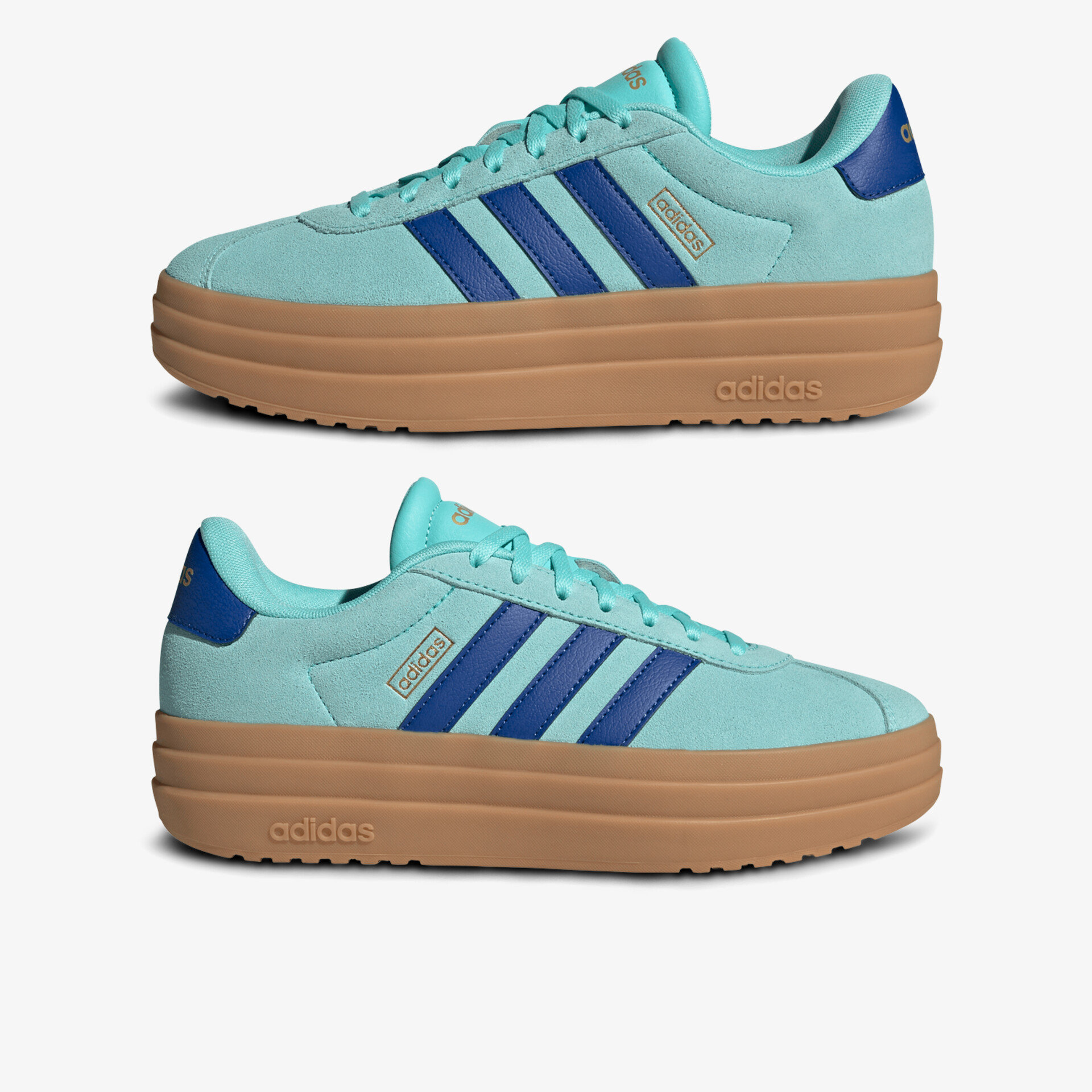 Moderne Sneaker mit bequemer, dämpfender Plattformsohle in blau-türkis mit sportlichem Design