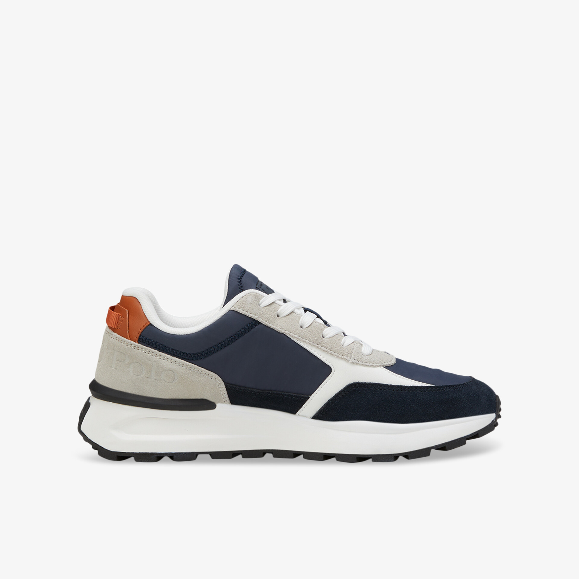 Modischer Sneaker in navy und beige mit rutschfester Sohle und bequemer Passform für den täglichen Gebrauch.