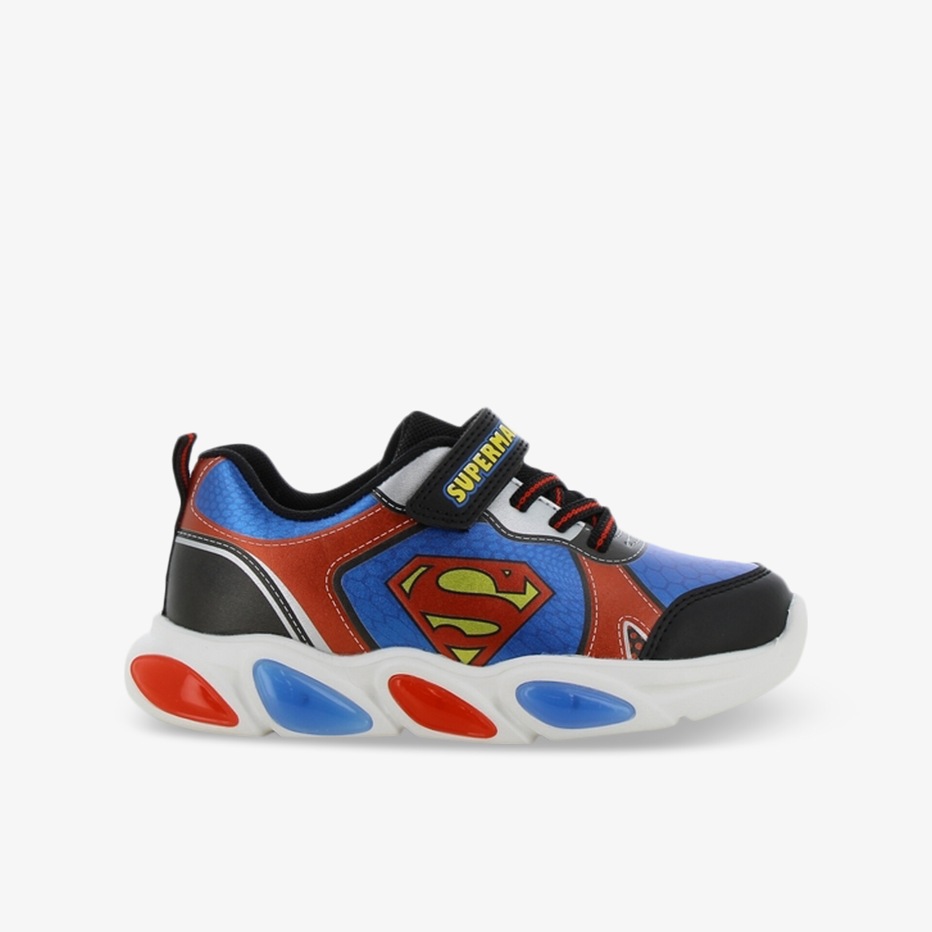 Sportlicher bunter Superman Schuh mit bequemer Passform und flexibler, leichter Sohle für hohen Tragekomfort