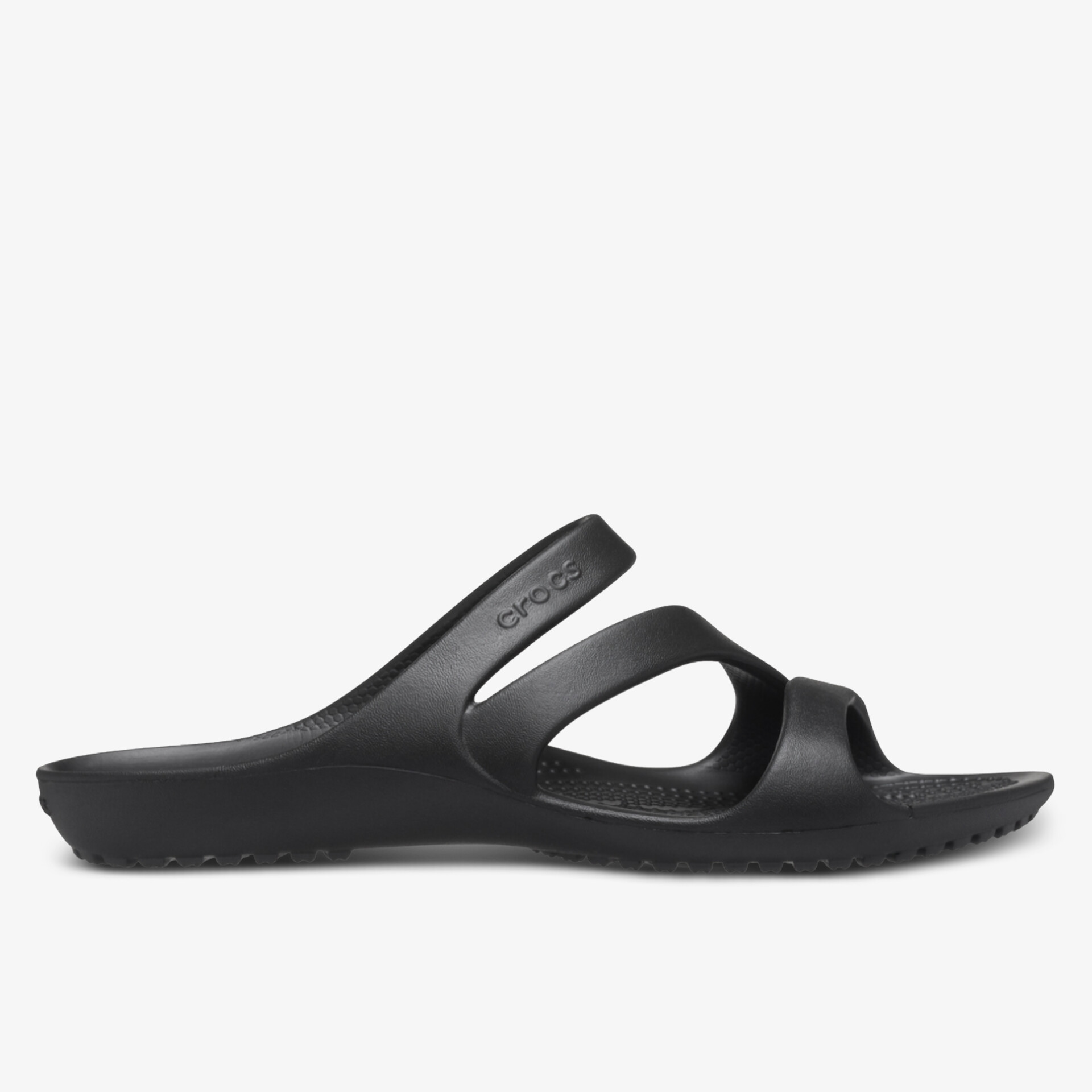 Bequeme schwarze Sandale mit ergonomischem Fußbett und rutschfester Sohle für leichten Sommerkomfort