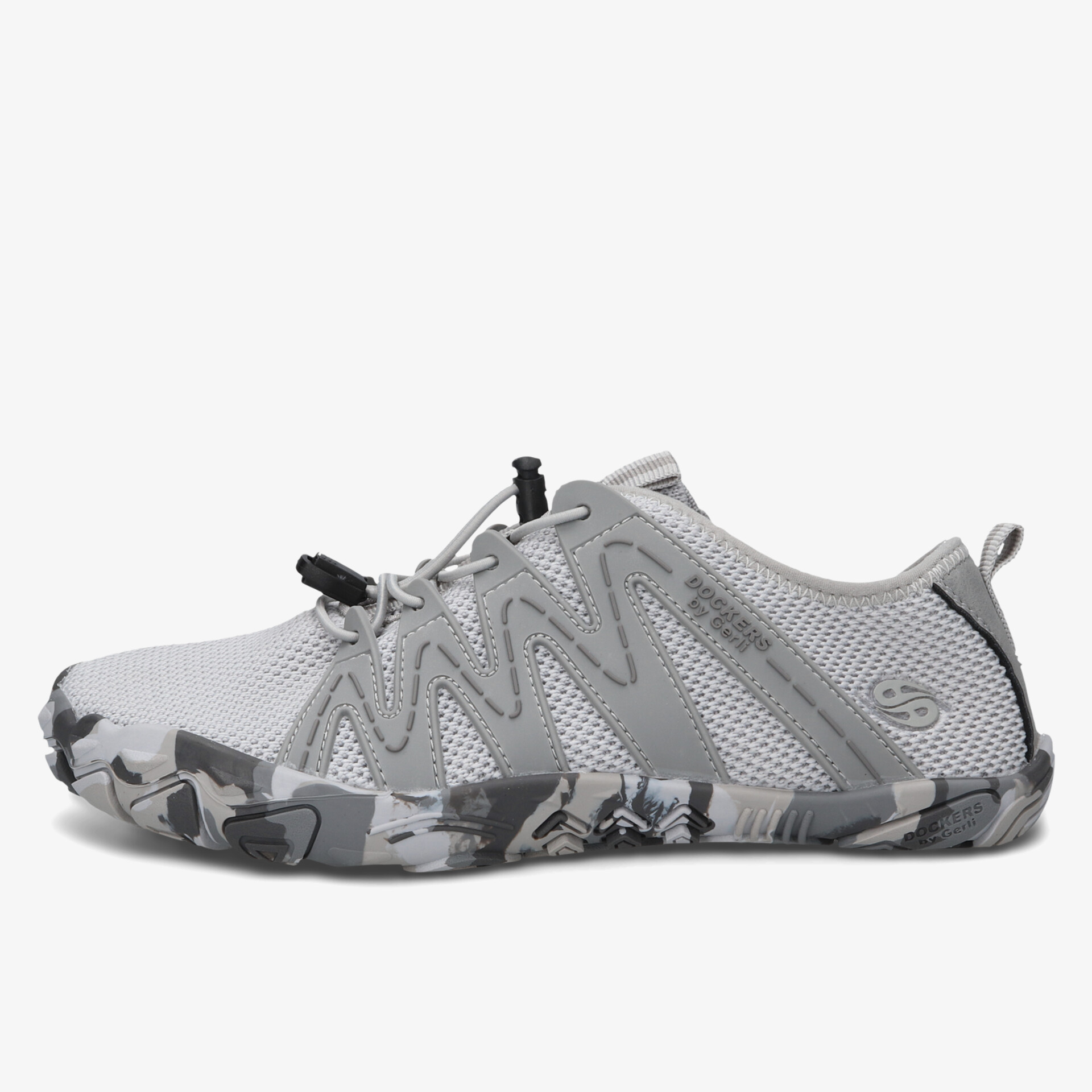 Leichter Barfußschuh mit flexiblem, rutschfestem Sohlenprofil und atmungsaktivem Obermaterial in Grau