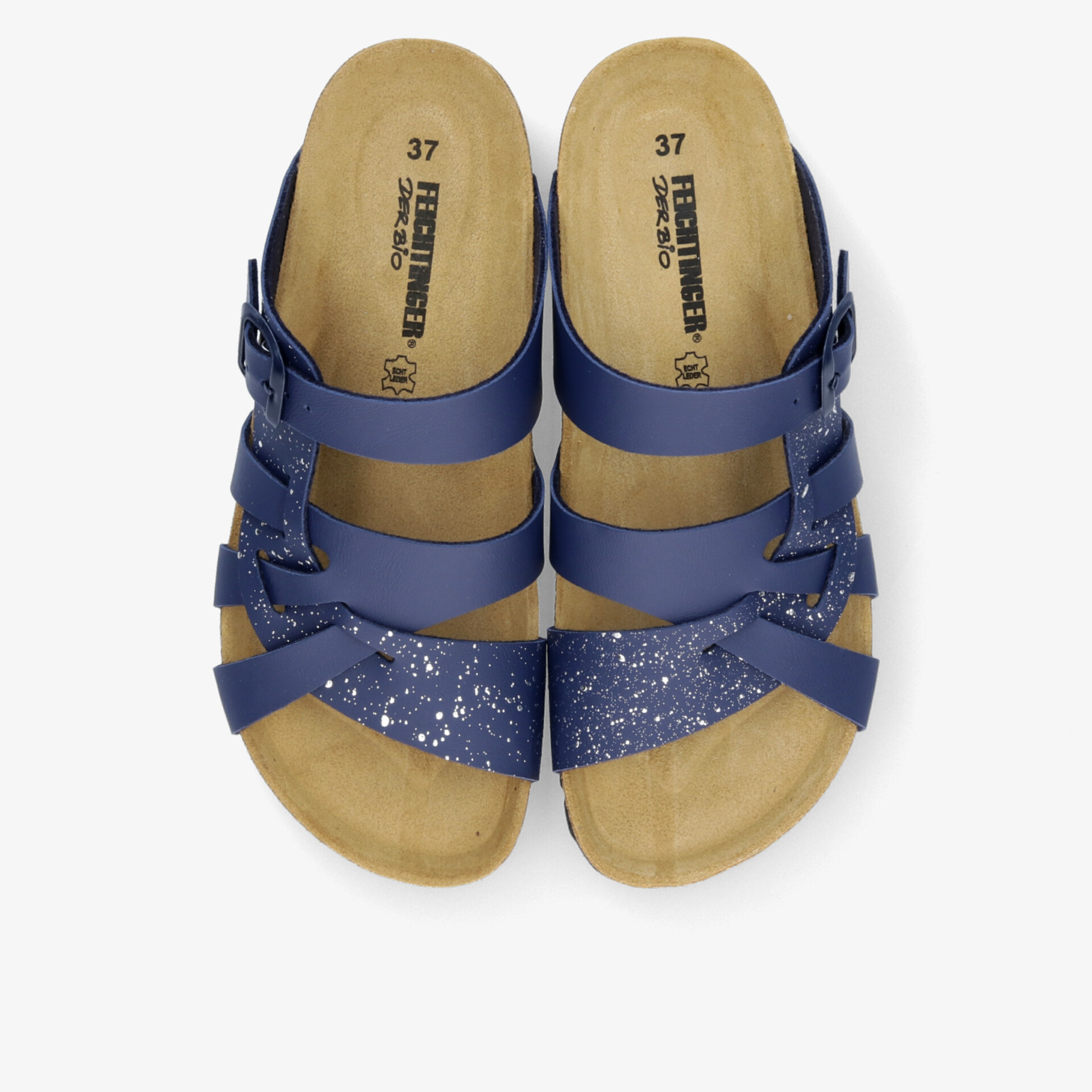 Blau verstellbare Sandalen mit bequemem Fußbett und modischen Glitzerdetails für optimalen Tragekomfort und sicheren Halt