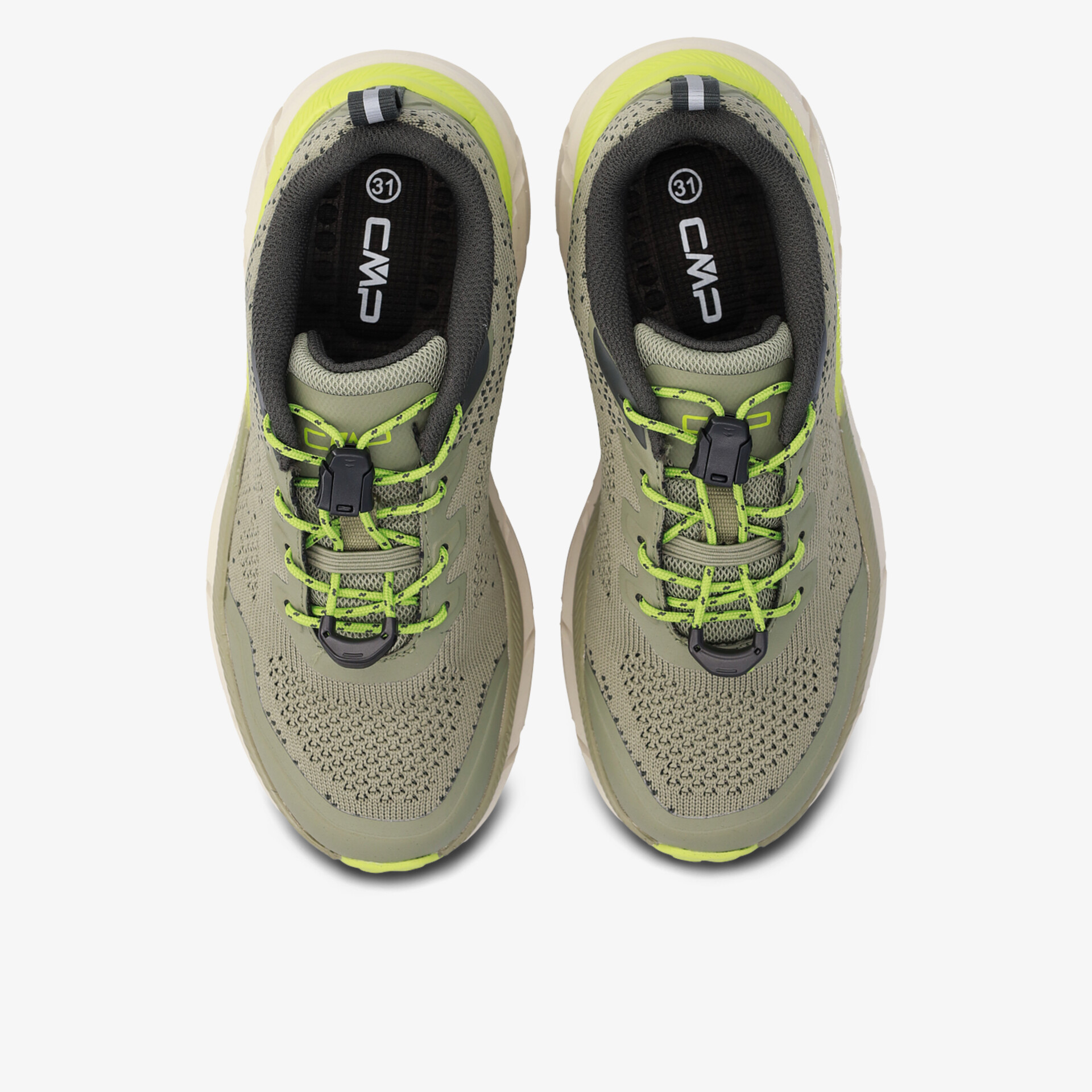 Bequeme, atmungsaktive Laufschuhe von oben mit sportlichem Design.