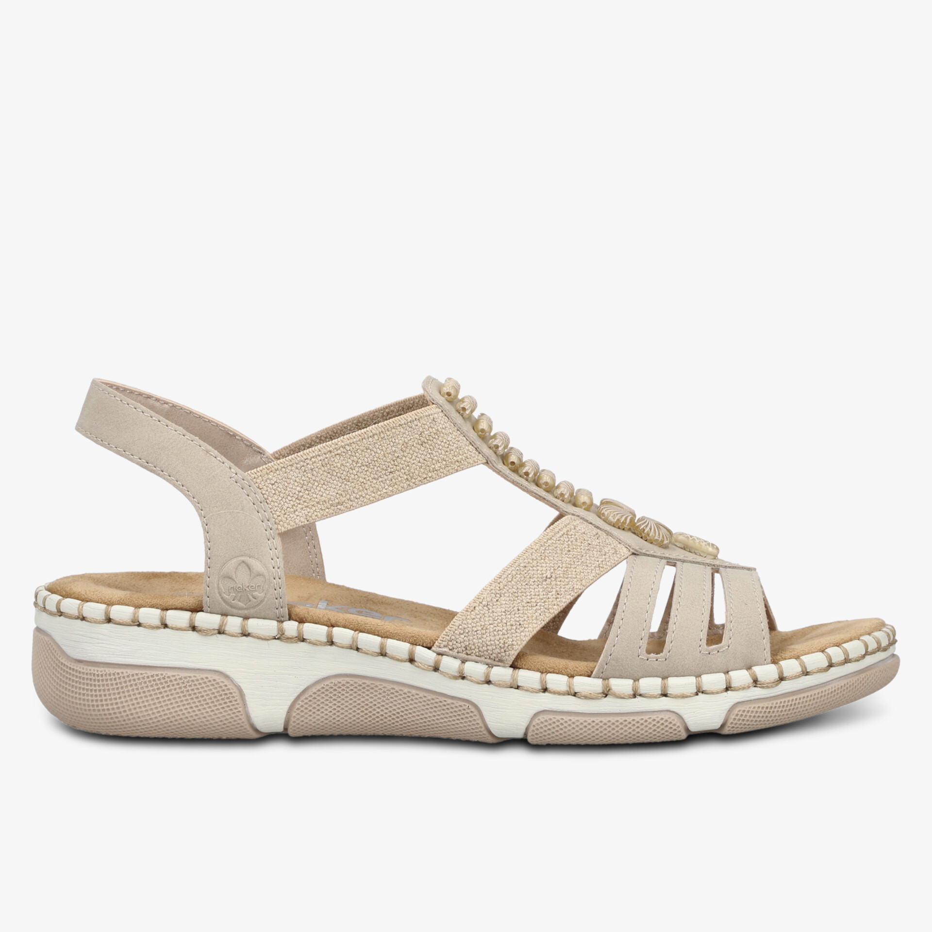 Bequeme Sandale mit elastischen Riemen und modischen Perlendetails für leichten Tragekomfort im Alltag