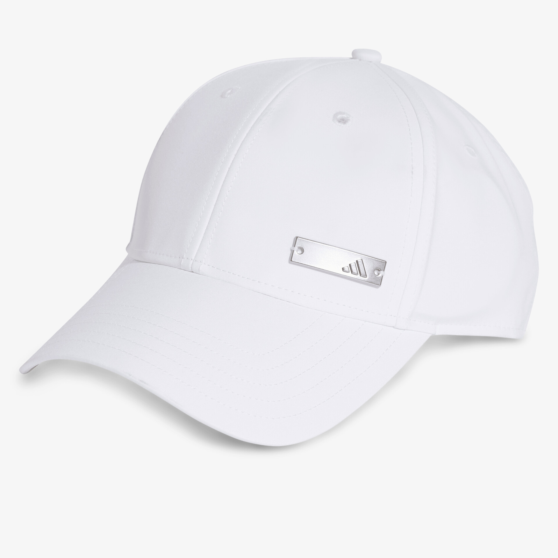 Weiße Baseballcap mit schlichtem Design, verstellbar und bequem für Sport und Freizeit.