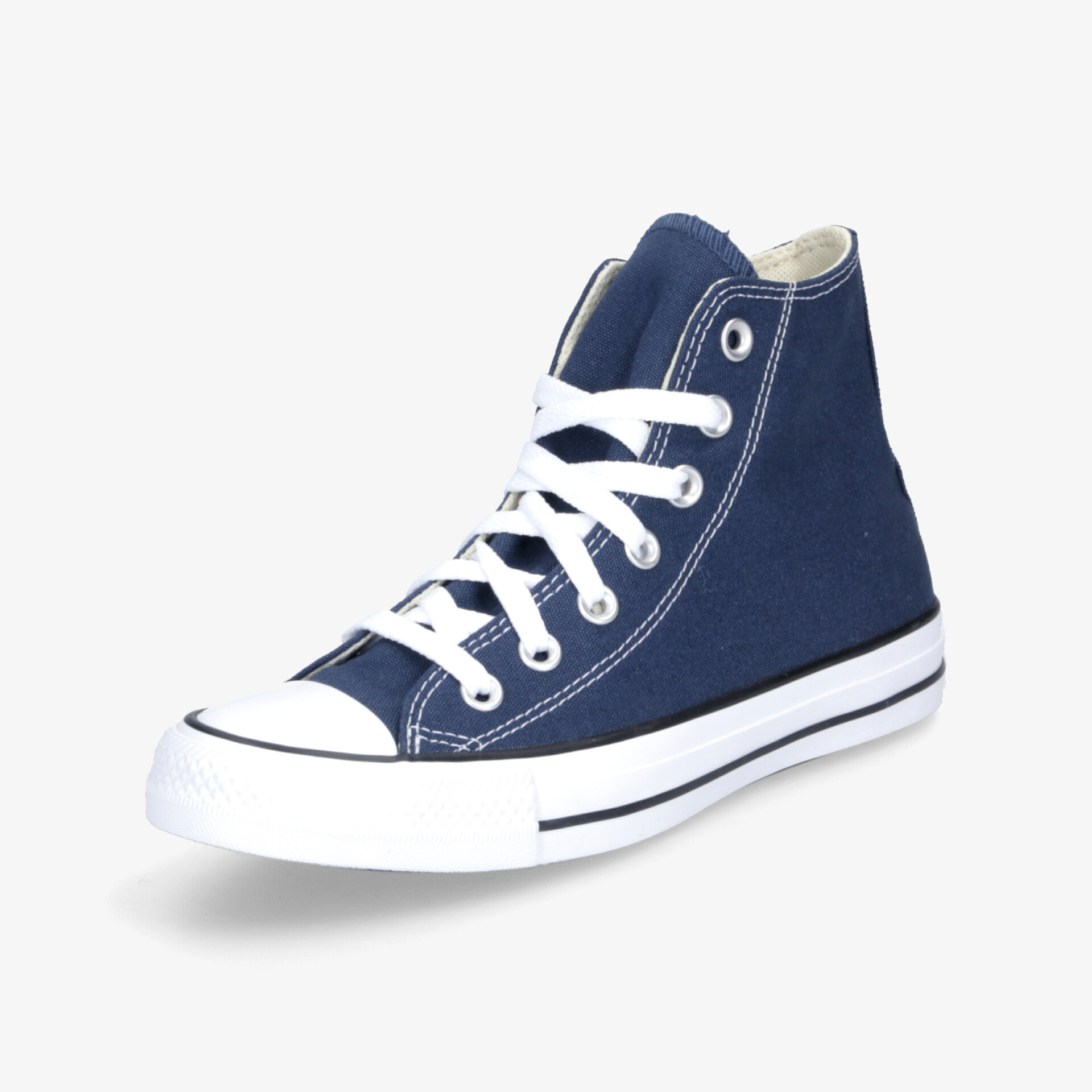 Moderner blauer High-Top Sneaker mit weißer Sohle und klassischer Schnürung für hohen Tragekomfort und stilvollen Look