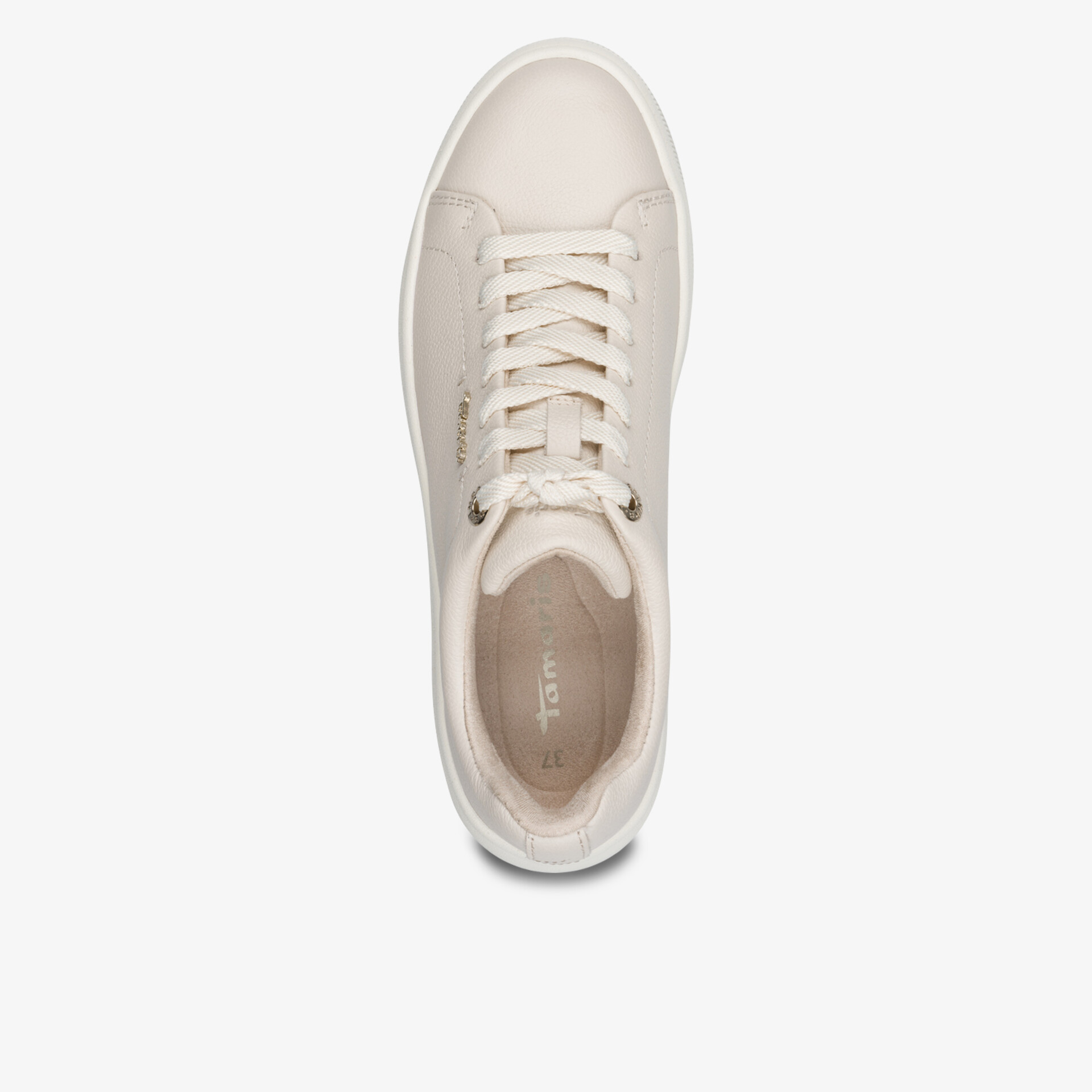 Bequemer klassischer Sneaker mit schnürbarer Vorderseite und minimalistischer Optik in heller Farbe