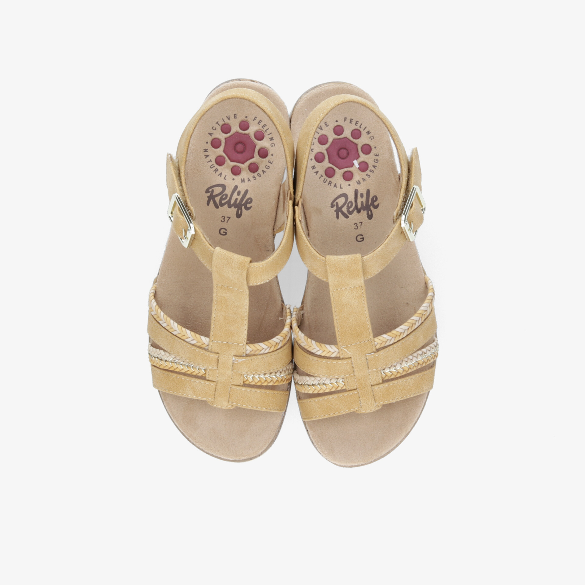 Bequeme beige Sandalen mit verstellbarem Riemen und weichem, atmungsaktivem Material, leichte gepolsterte Sohle