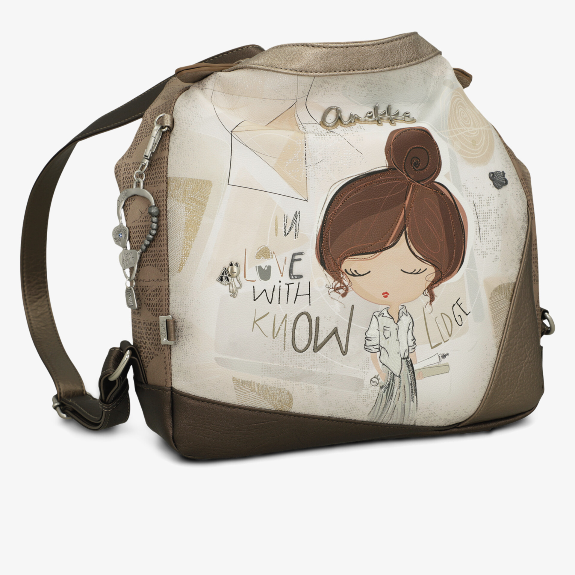 Modischer Rucksack mit niedlicher Illustration und verstellbarem Schultergurt, ideal für den Alltag und Freizeit