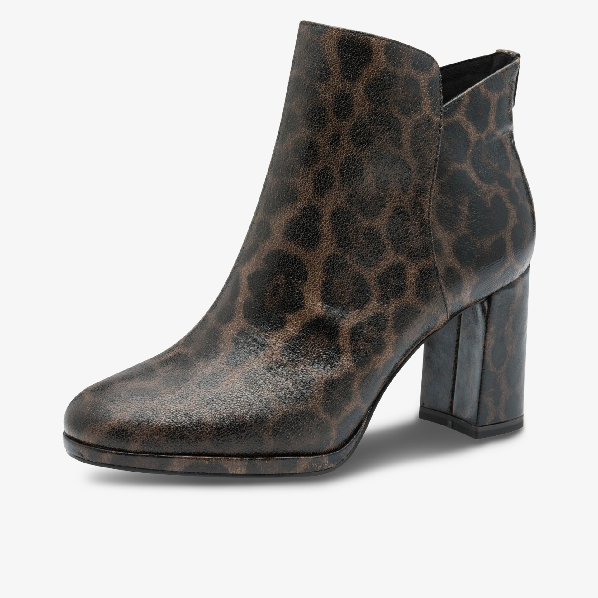 Eleganter Leo-Print Stiefel mit komfortablem Blockabsatz aus hochwertigem Leder, modisch und zeitlos