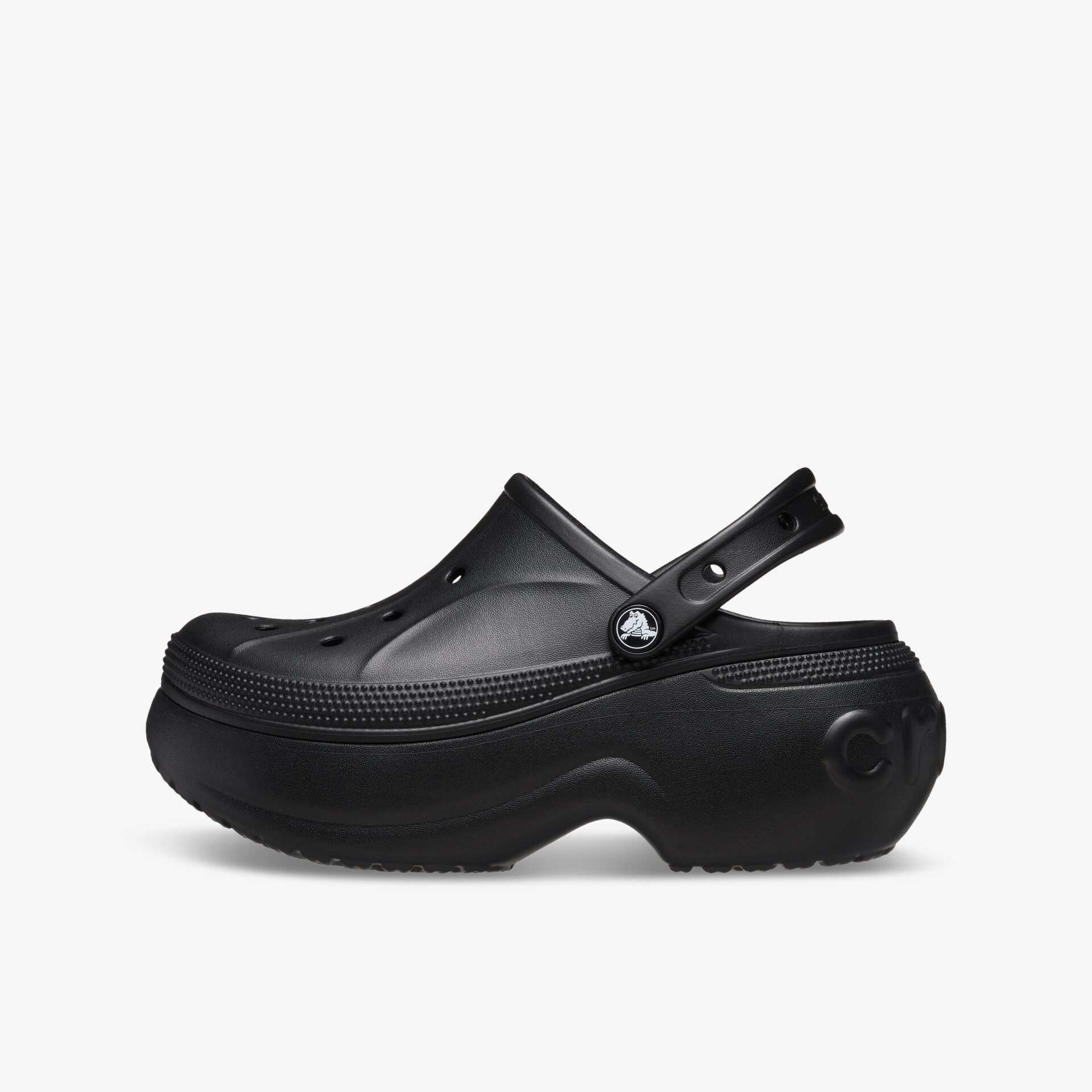 Bequemer, leichter Schuh mit stoßdämpfender Sohle und rutschfester Oberfläche, seitliche Ansicht.