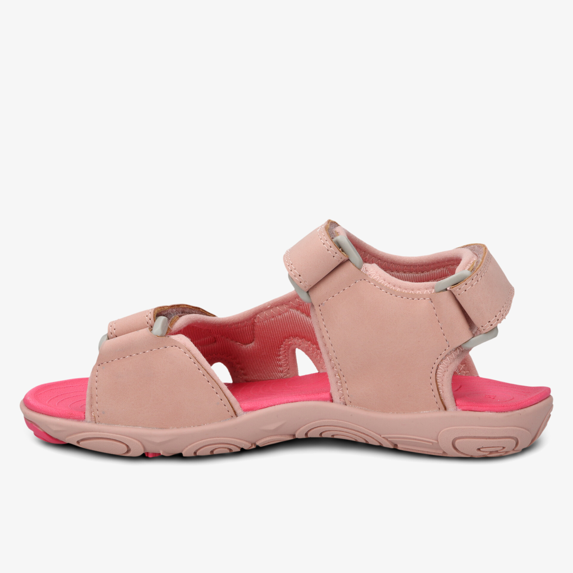 Bequeme und flexible Sandale mit verstellbarem Klettverschluss und gepolsterter Innensohle, ideal für warme Tage