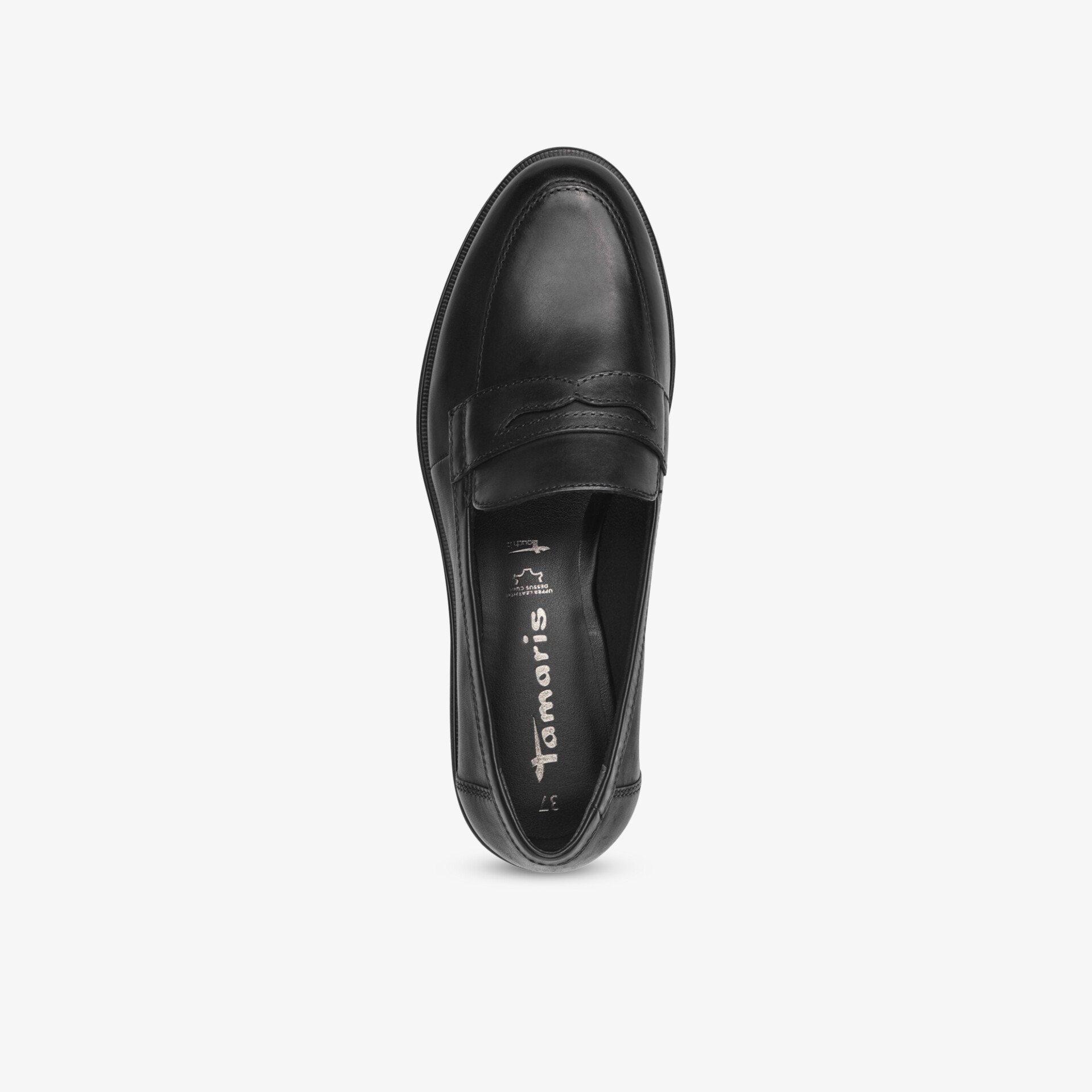 Eleganter schwarzer Schuh mit klassischem Design und komfortabler Passform, ideal für vielseitigen Einsatz.