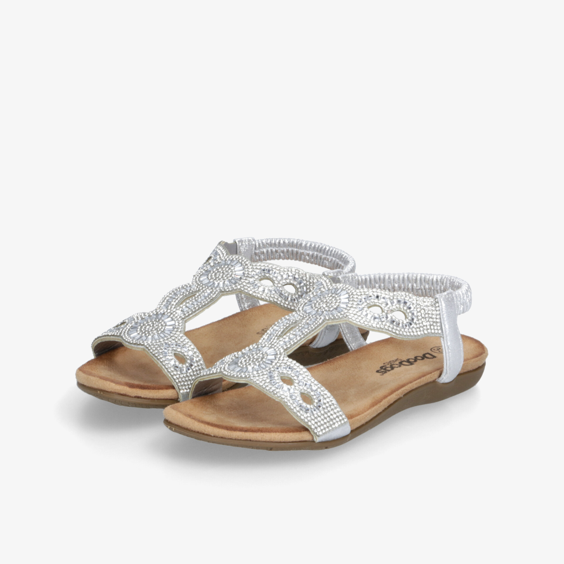 Elegante weiße Sandalen mit weichem Fußbett und verstellbaren Riemen, ideal für komfortable Sommermode