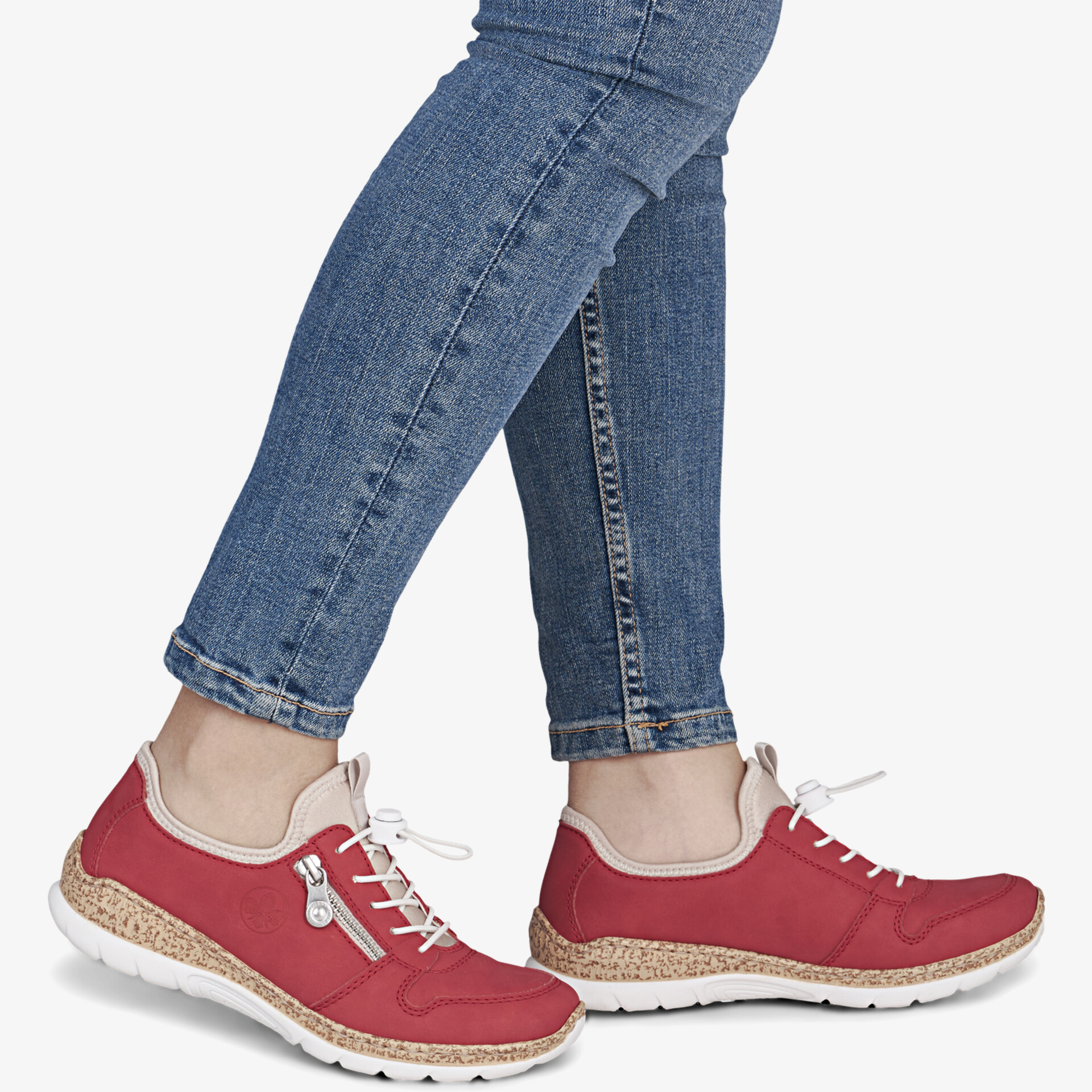 Bequeme rote Sneakers mit Reißverschluss, ideal für den täglichen Gebrauch