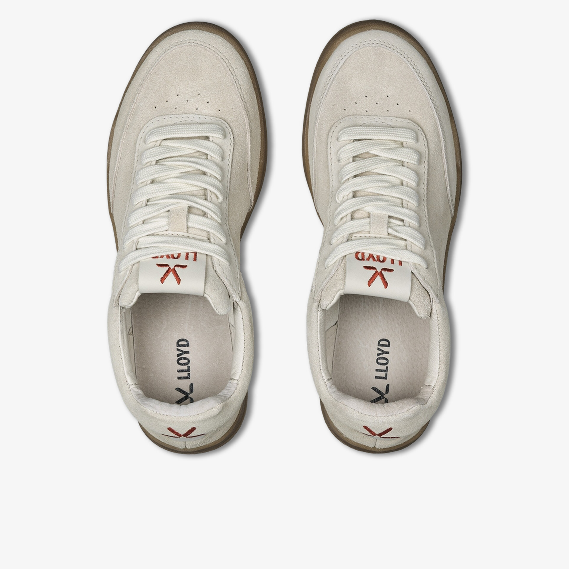 Weiße LLOYD Schnürschuhe aus Leder, klassische Form, bequemer Sitz, sportlich elegant