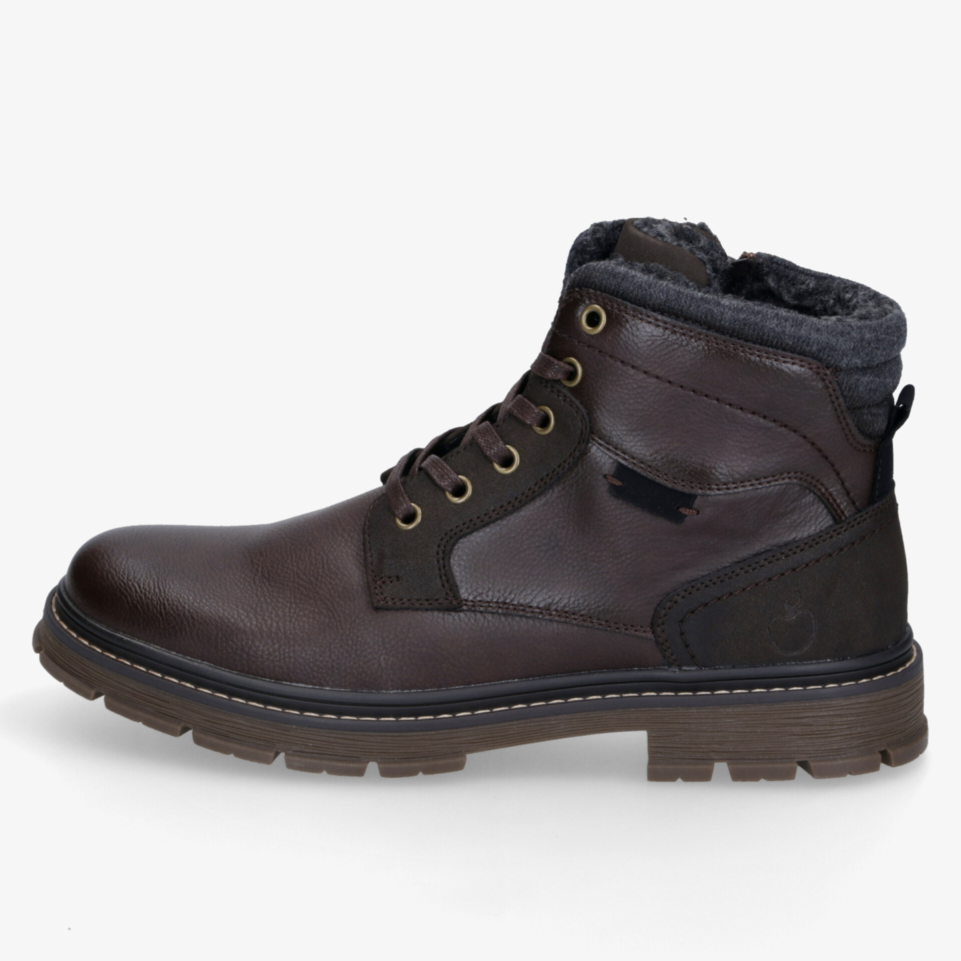 Hochwertiger, robuster Lederstiefel mit warmem Futter und rutschfester Sohle für optimalen Tragekomfort.