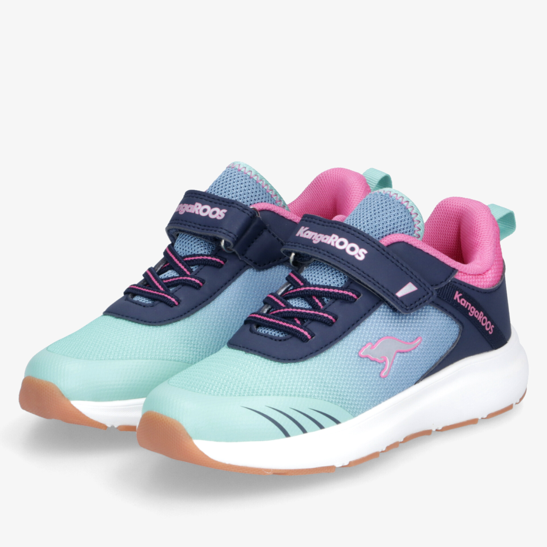 Leichte, atmungsaktive Sportschuhe in Blau und Pink mit rutschfester Sohle und bequemer Passform als Paar
