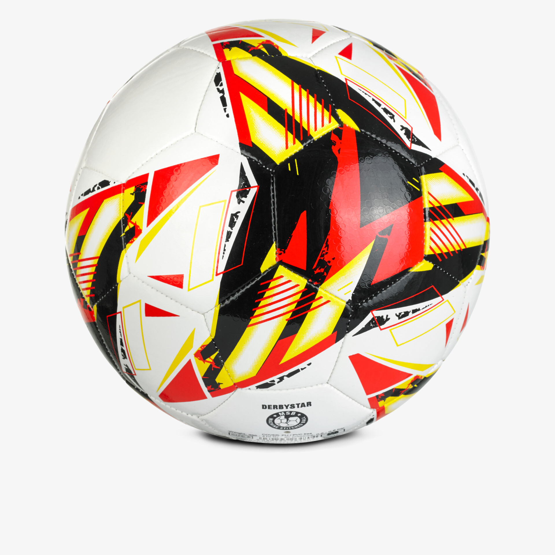 Farbenfroher moderner Fußball mit dynamischem geometrischem Muster und hochwertiger Oberfläche