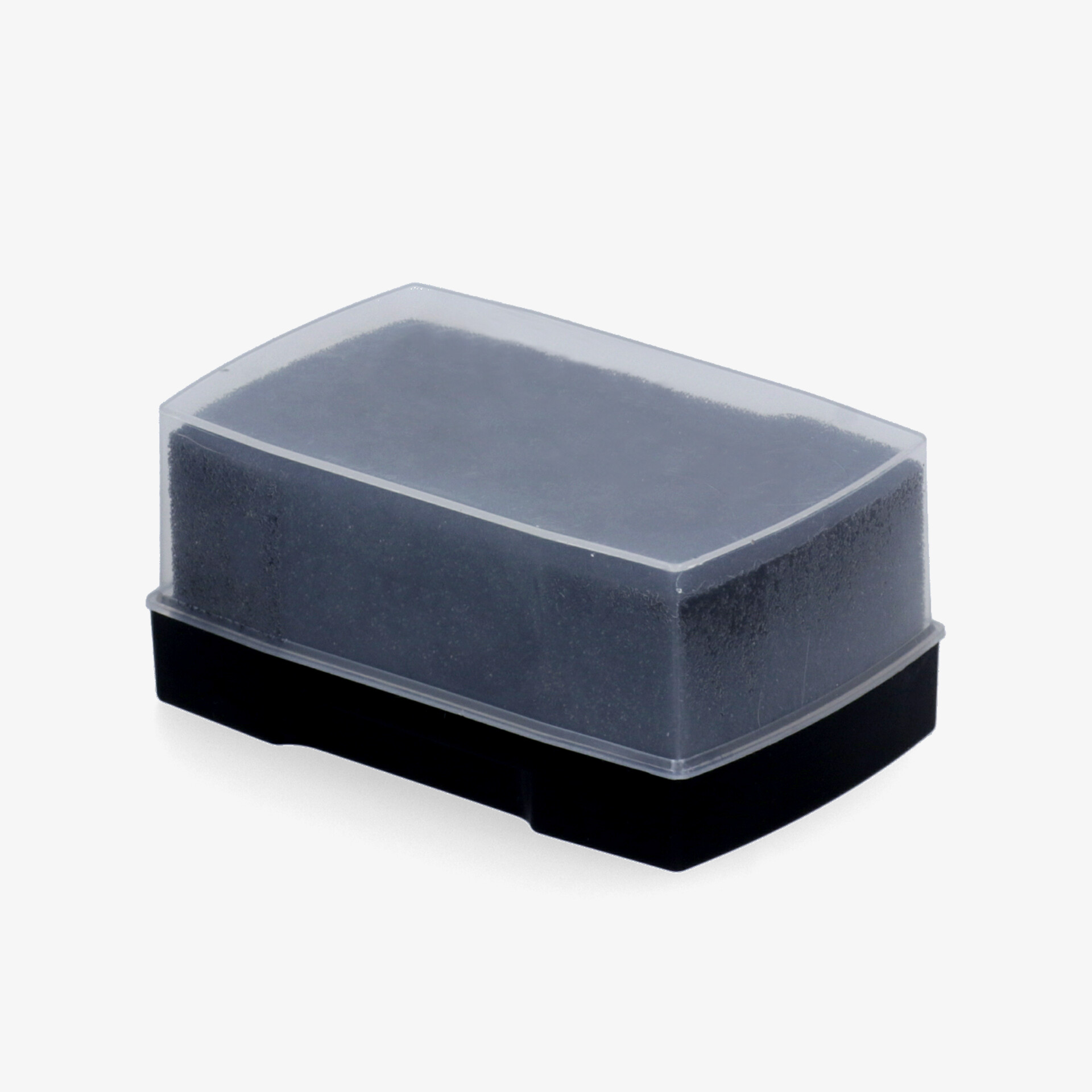 Praktischer Schuhputzschwamm mit schützender Abdeckkappe für einfache und saubere Schuhpflege.