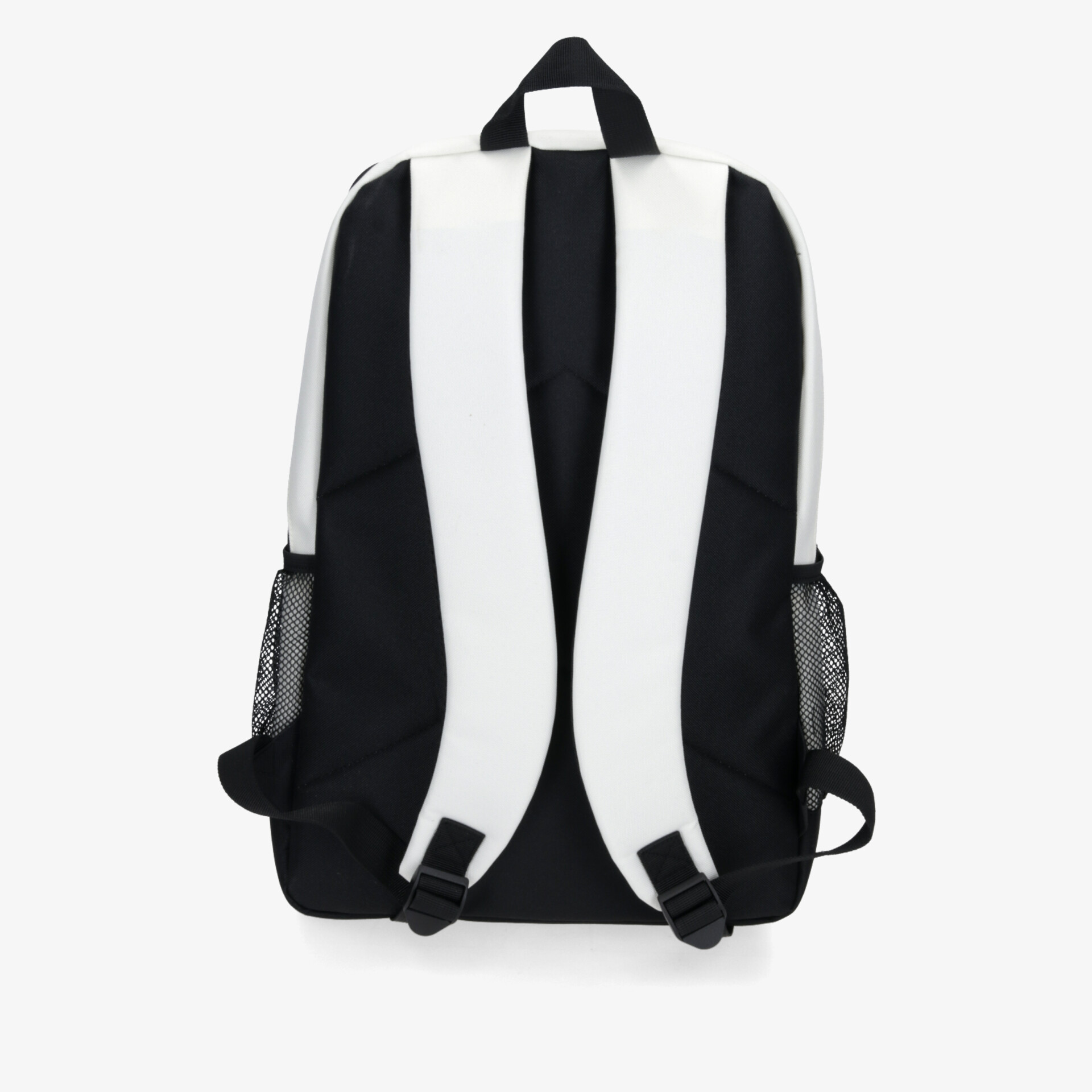 Rucksack Rückansicht mit gepolsterten, verstellbaren Gurten und praktischen seitlichen Netztaschen