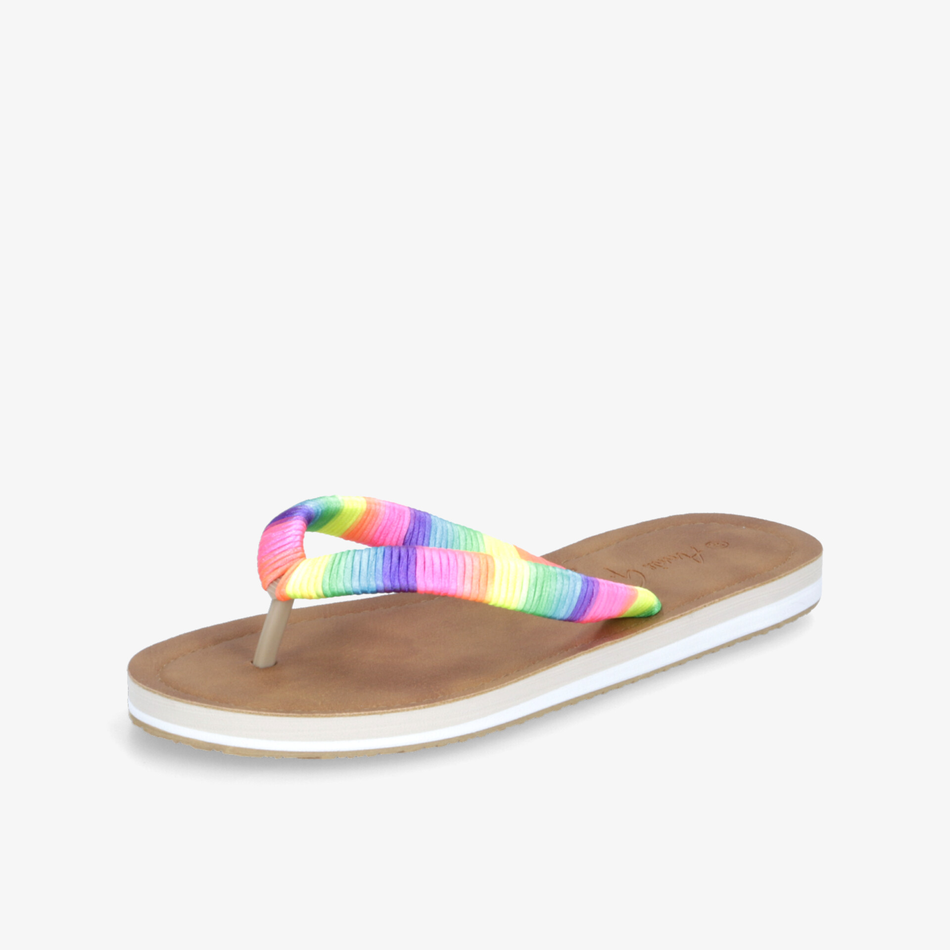 Leichte bequeme Flipflops mit bunten Riemen, ideal für sommerliche Freizeitaktivitäten und offenen Tragekomfort