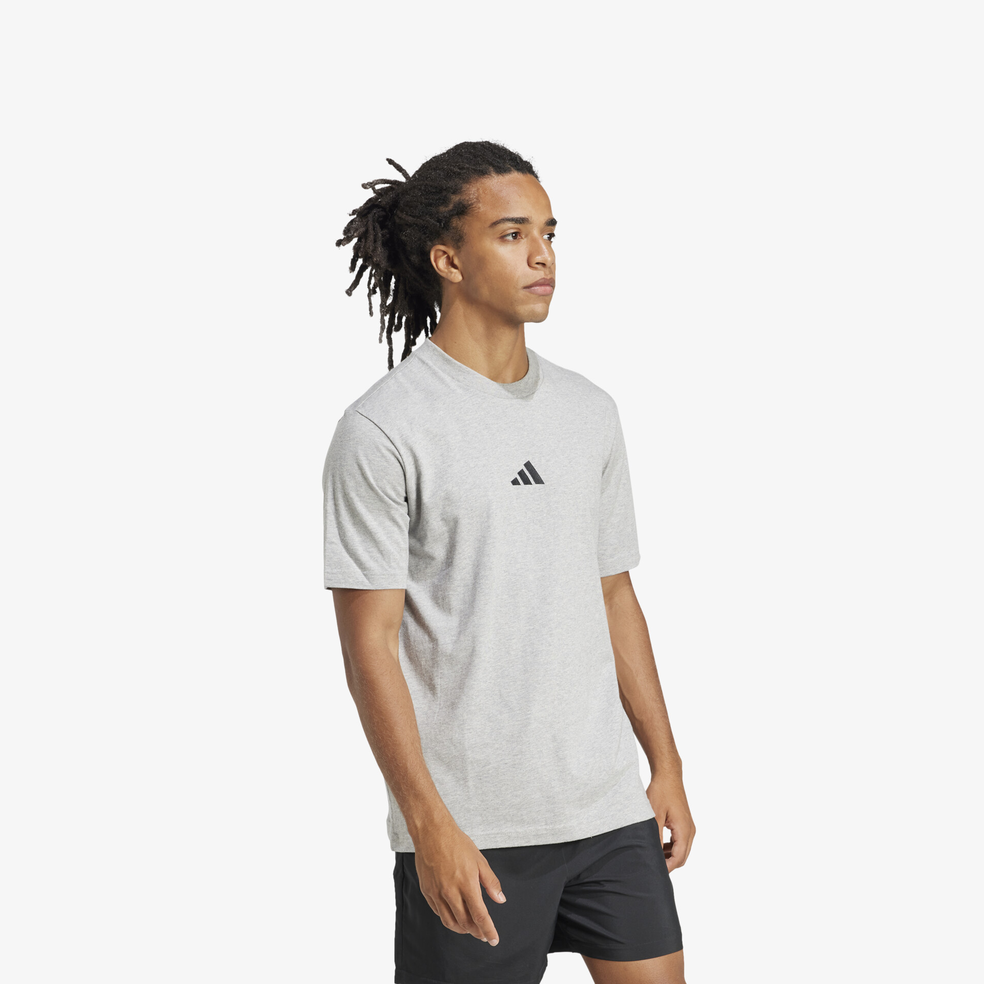 Leichtes und atmungsaktives sportliches T-Shirt in Grau mit schwarzem Logo für hohen Tragekomfort